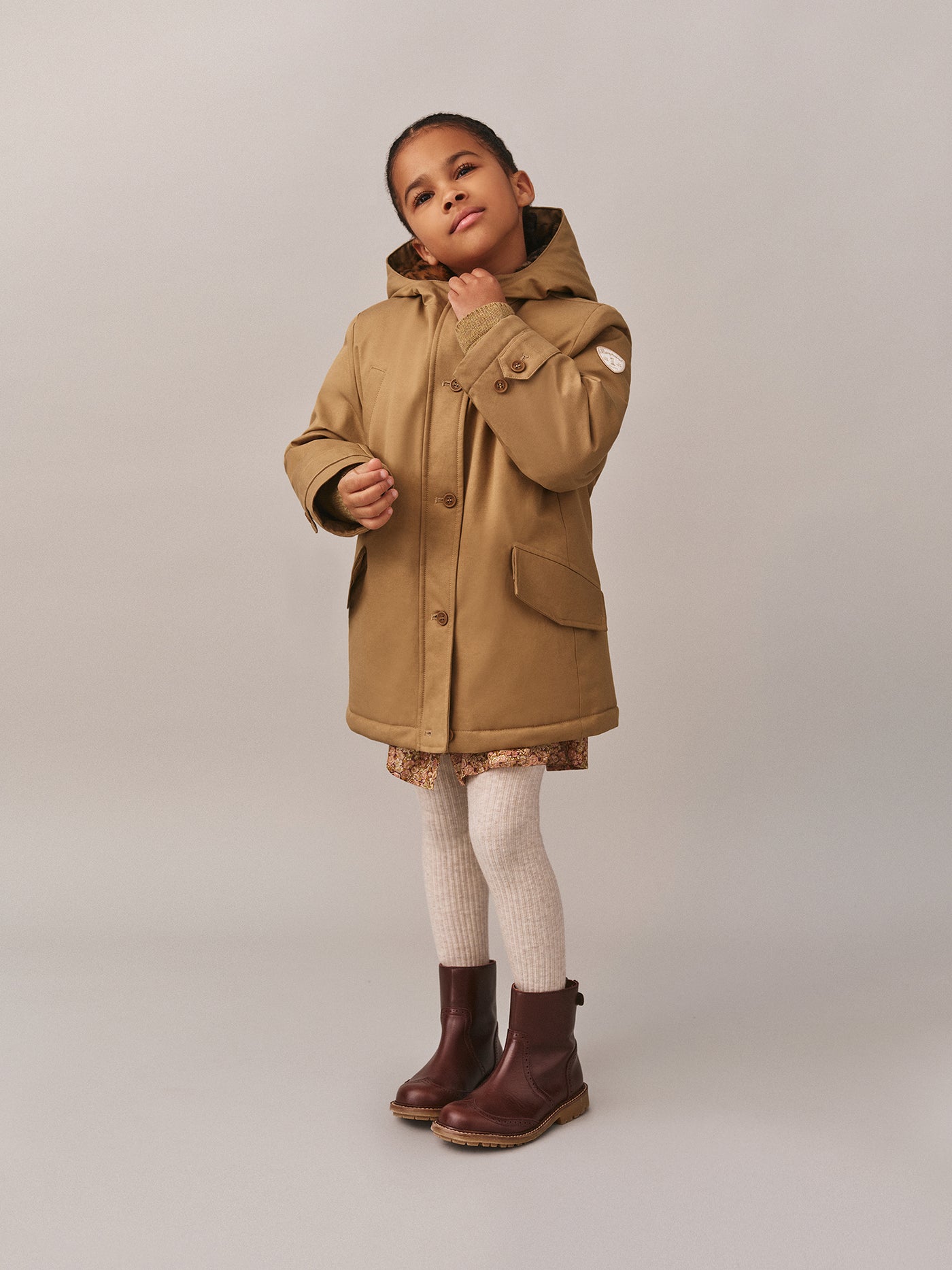 Janova parka with leopard print faux fur lined hood