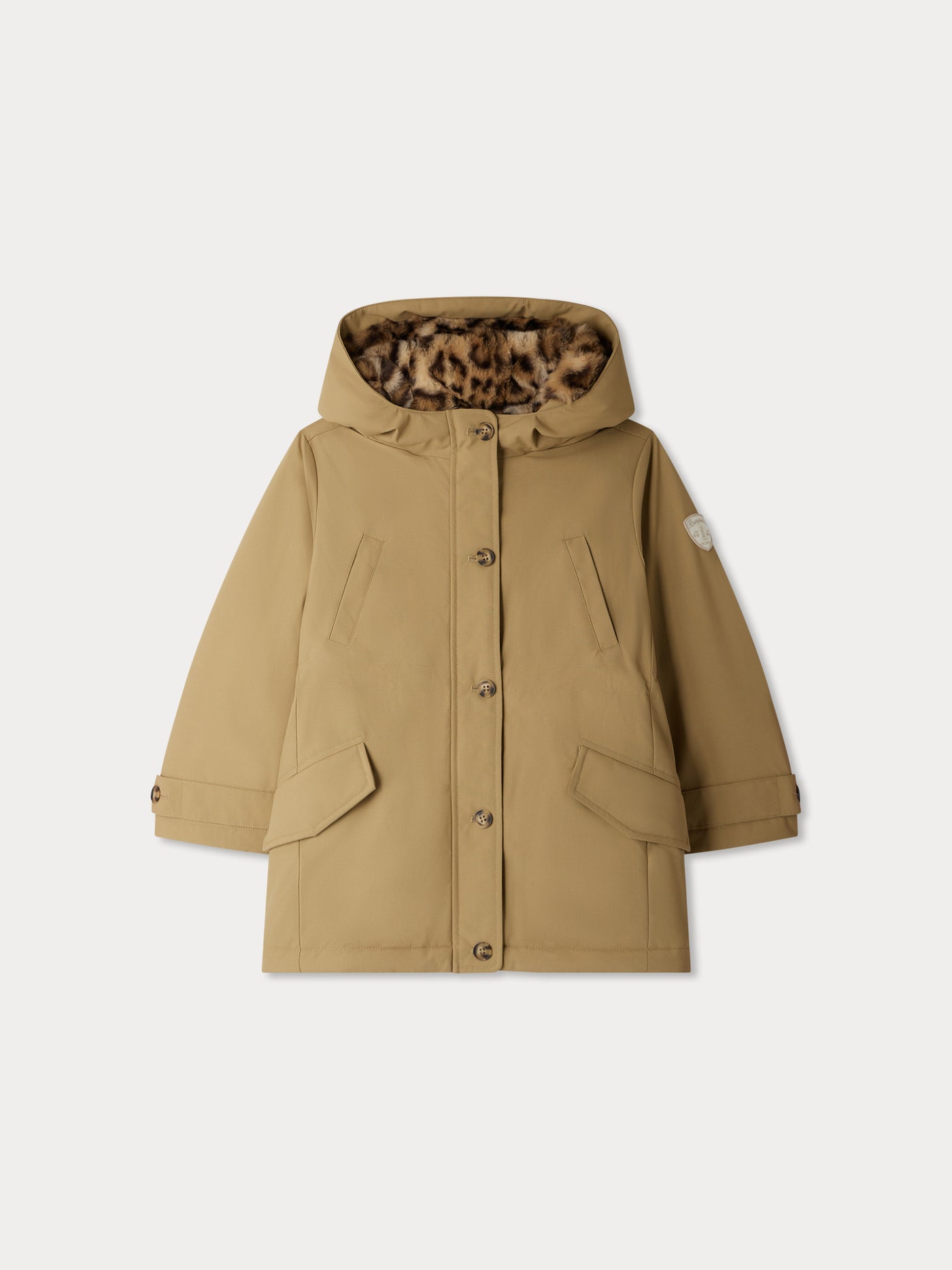 Janova parka with leopard print faux fur lined hood