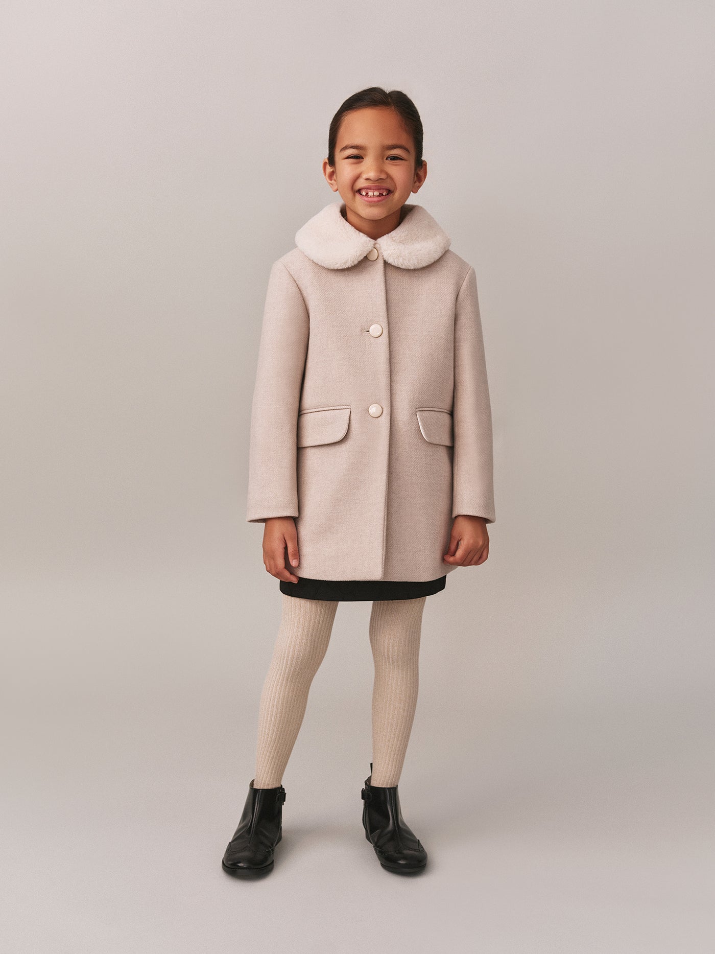 Favorite wool coat with faux fur collar