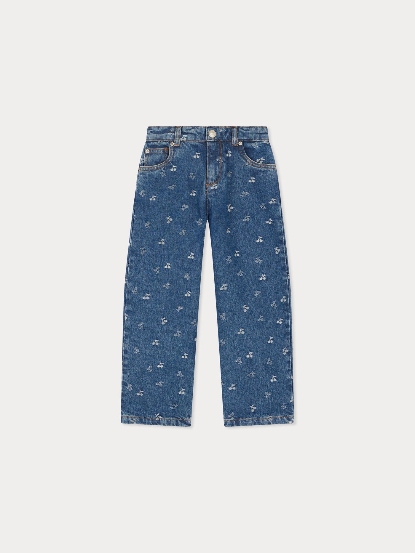 Jasmina pants in cherry jacquard denim