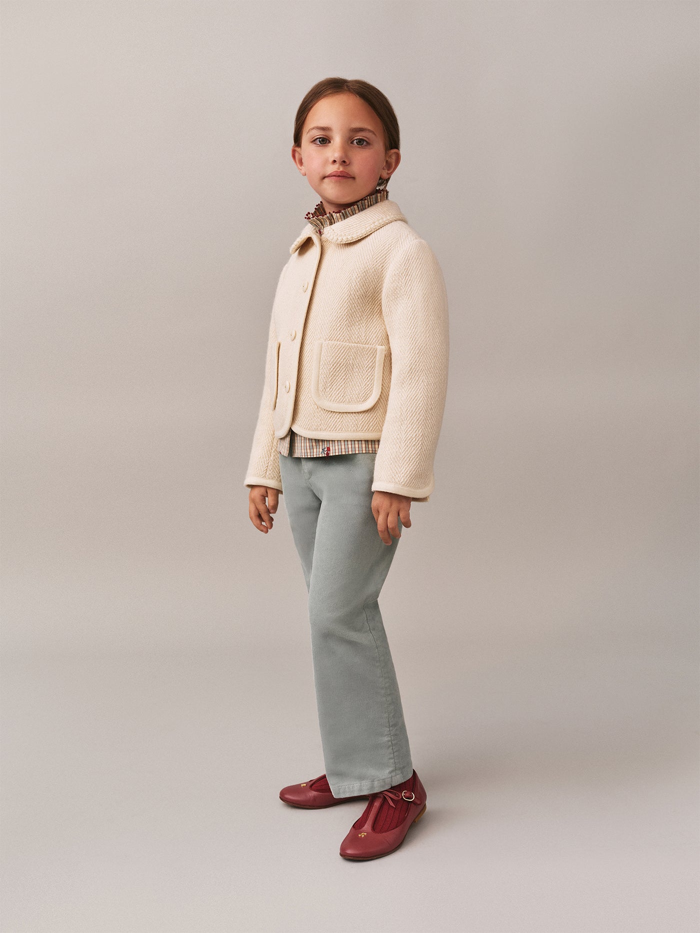 July pants with elasticated waist in organic cotton velvet