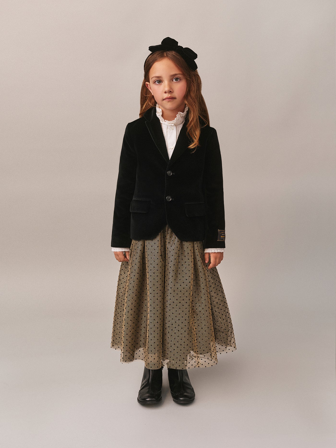 Panice long skirt with polka dot print