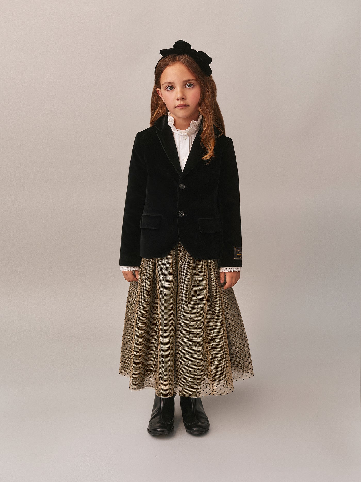 Panice long skirt with polka dot print
