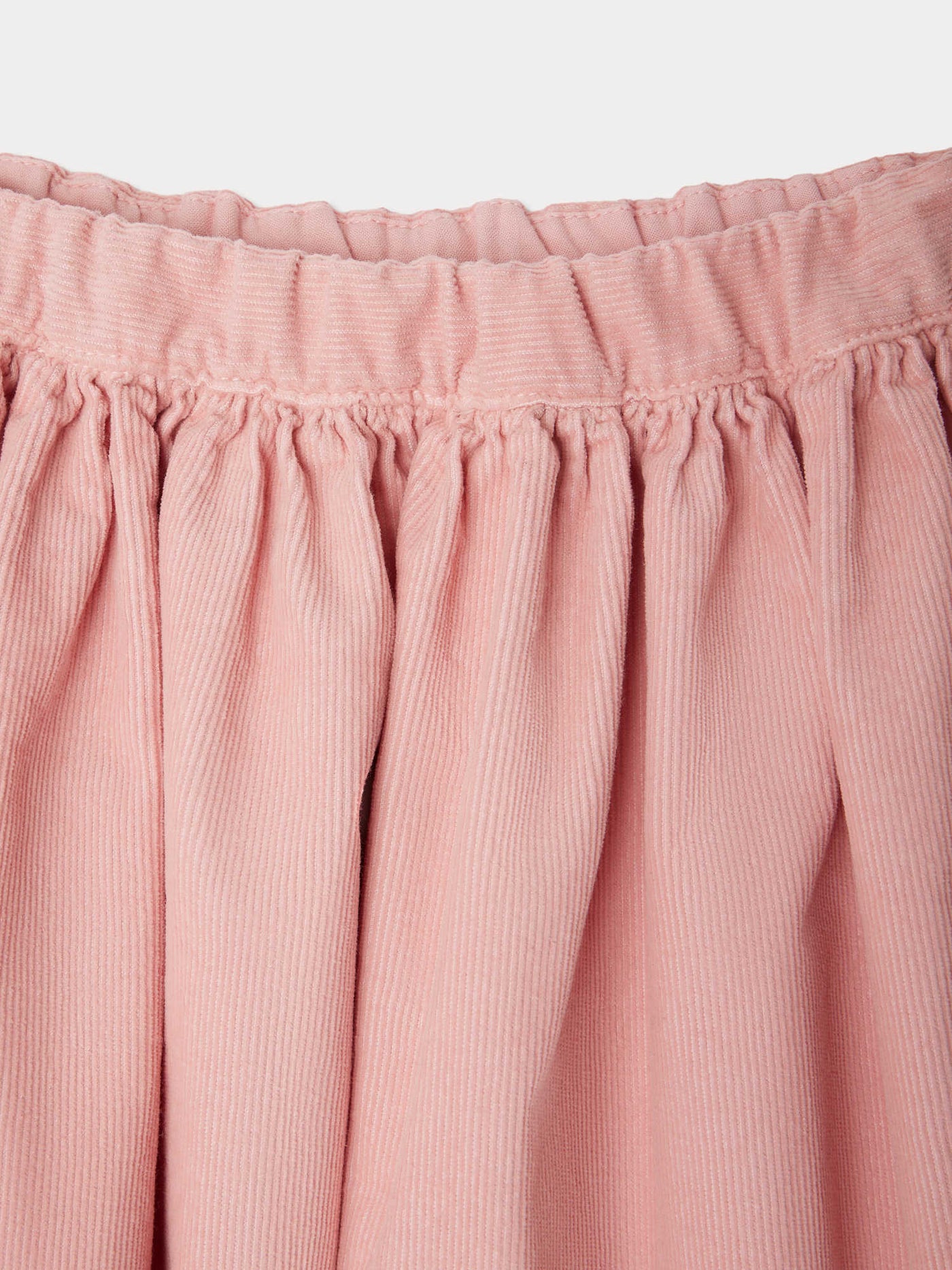 Suzon skirt with elasticated waist in pink organic cotton velvet
