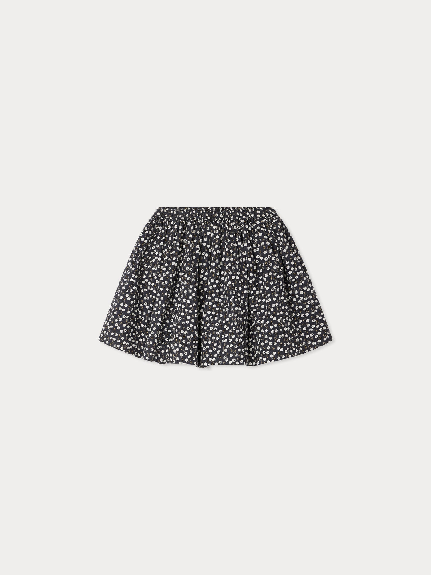 Suzon skirt with elasticated waist and cherry print in organic cotton