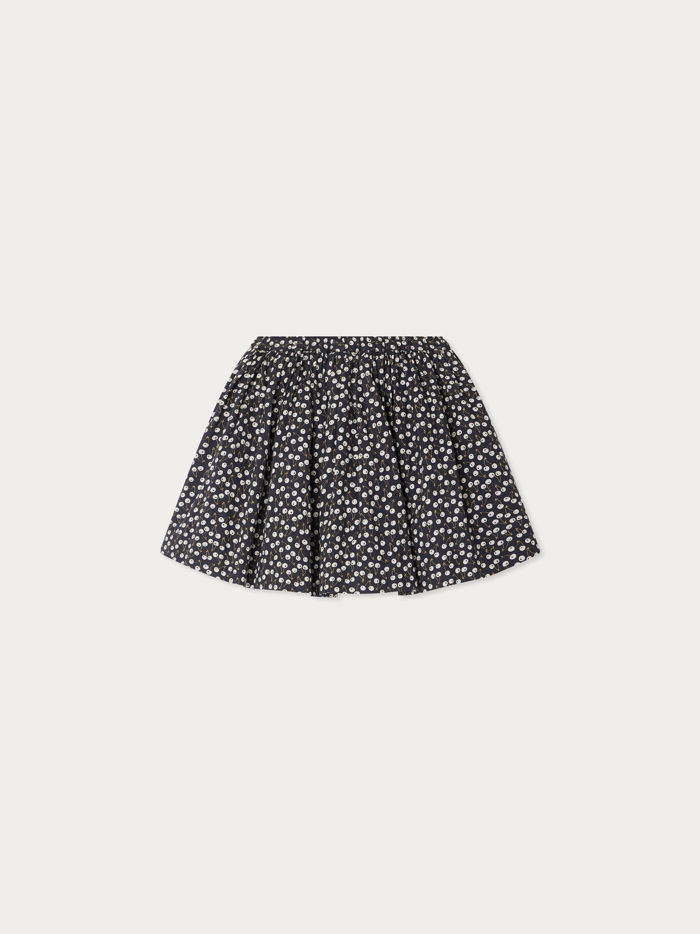 Suzon skirt with elasticated waist and cherry print in organic cotton