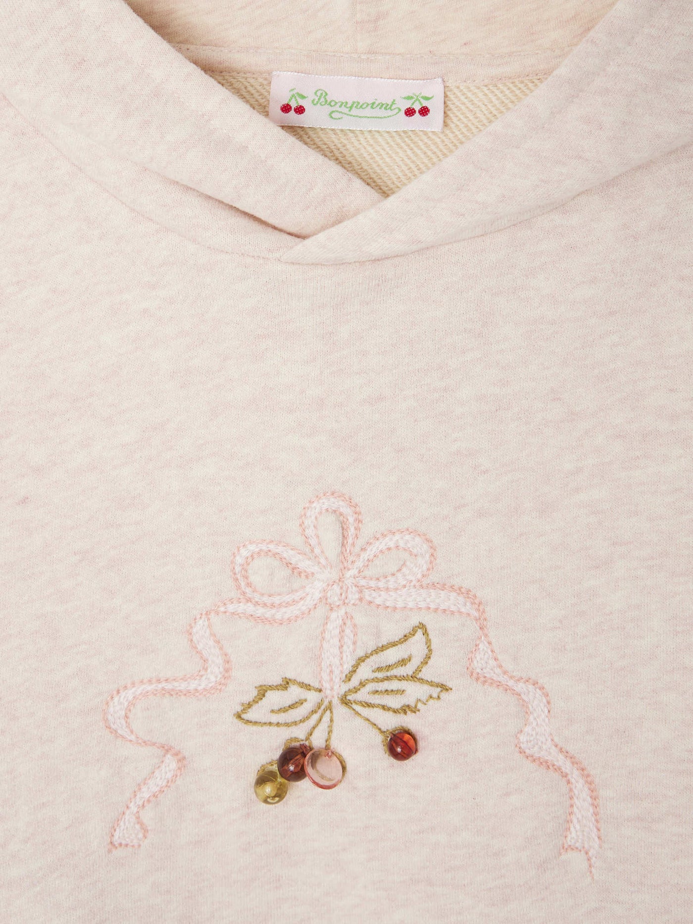 Tita embroidered sweatshirt with pearls and hood
