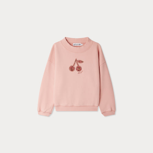 Bart sweatshirt with cherry in Liberty fabric in organic cotton