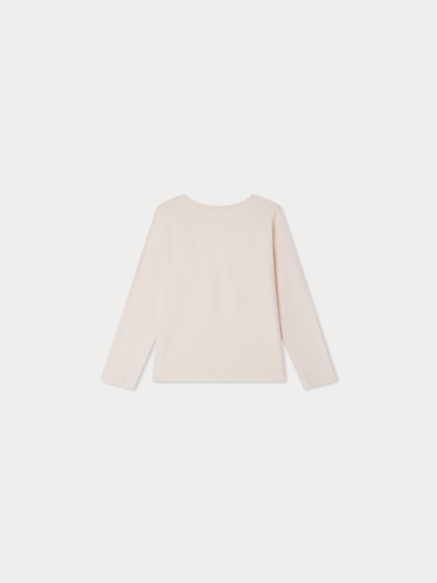 Tidjiane pink Bonbon print t-shirt with ribbon and embroidered cherry in organic cotton