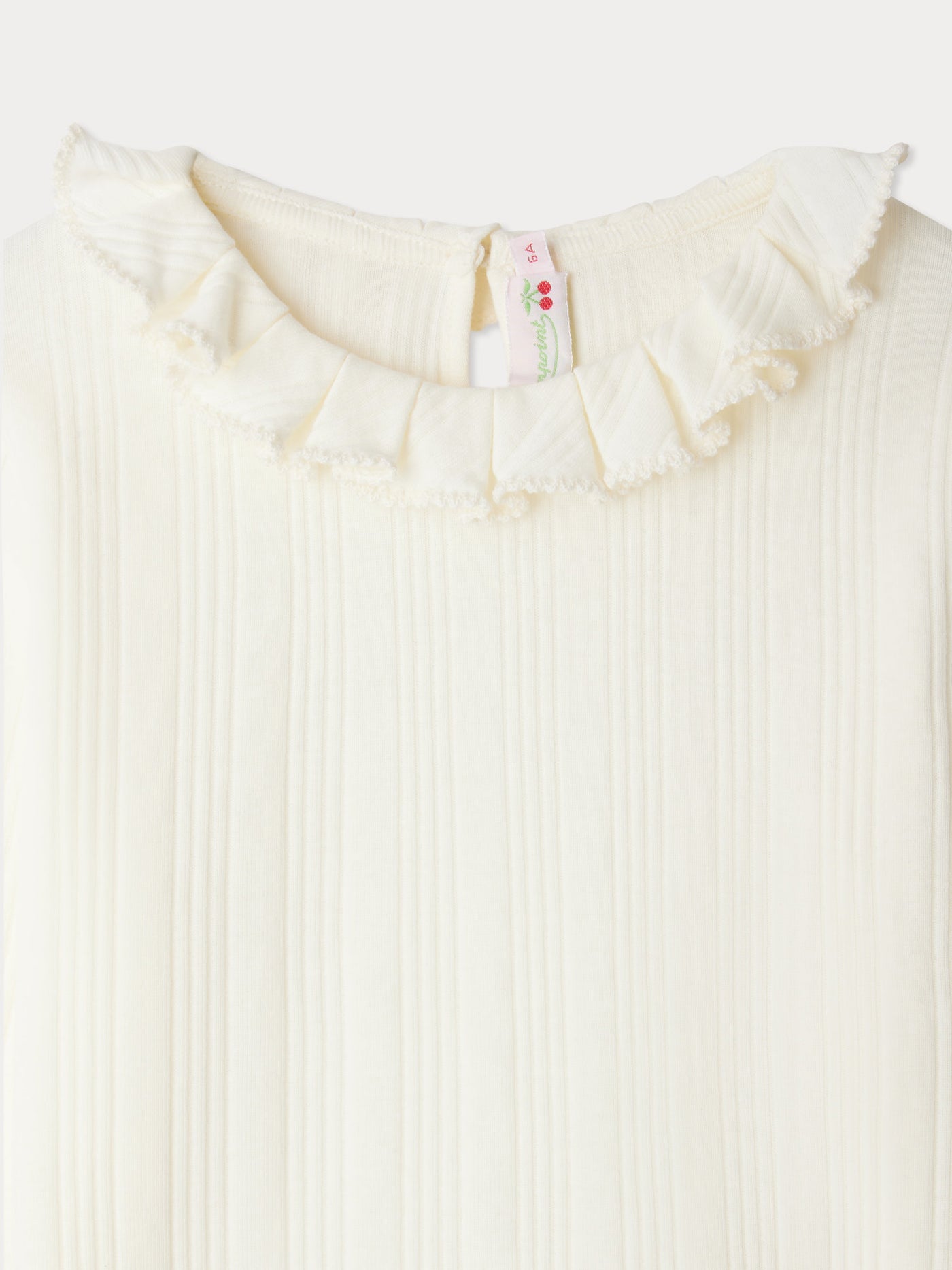 Bess organic cotton pleated collar T-shirt