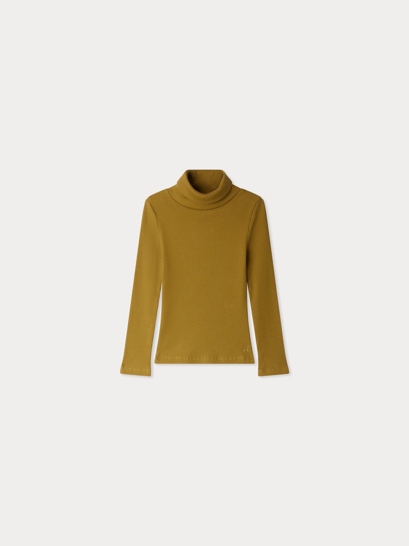 Tahiti organic cotton turtleneck t-shirt in khaki