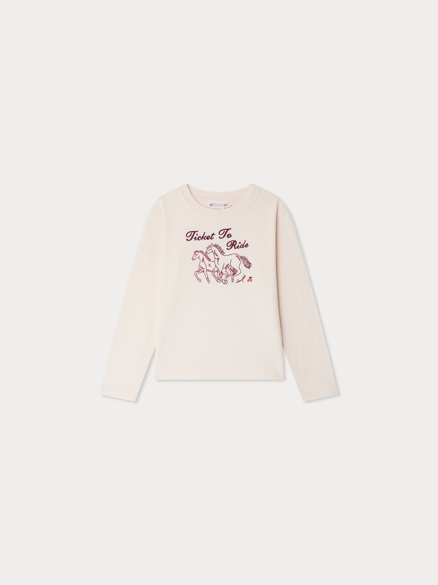 Theia T-shirt with embroidered horses in organic cotton
