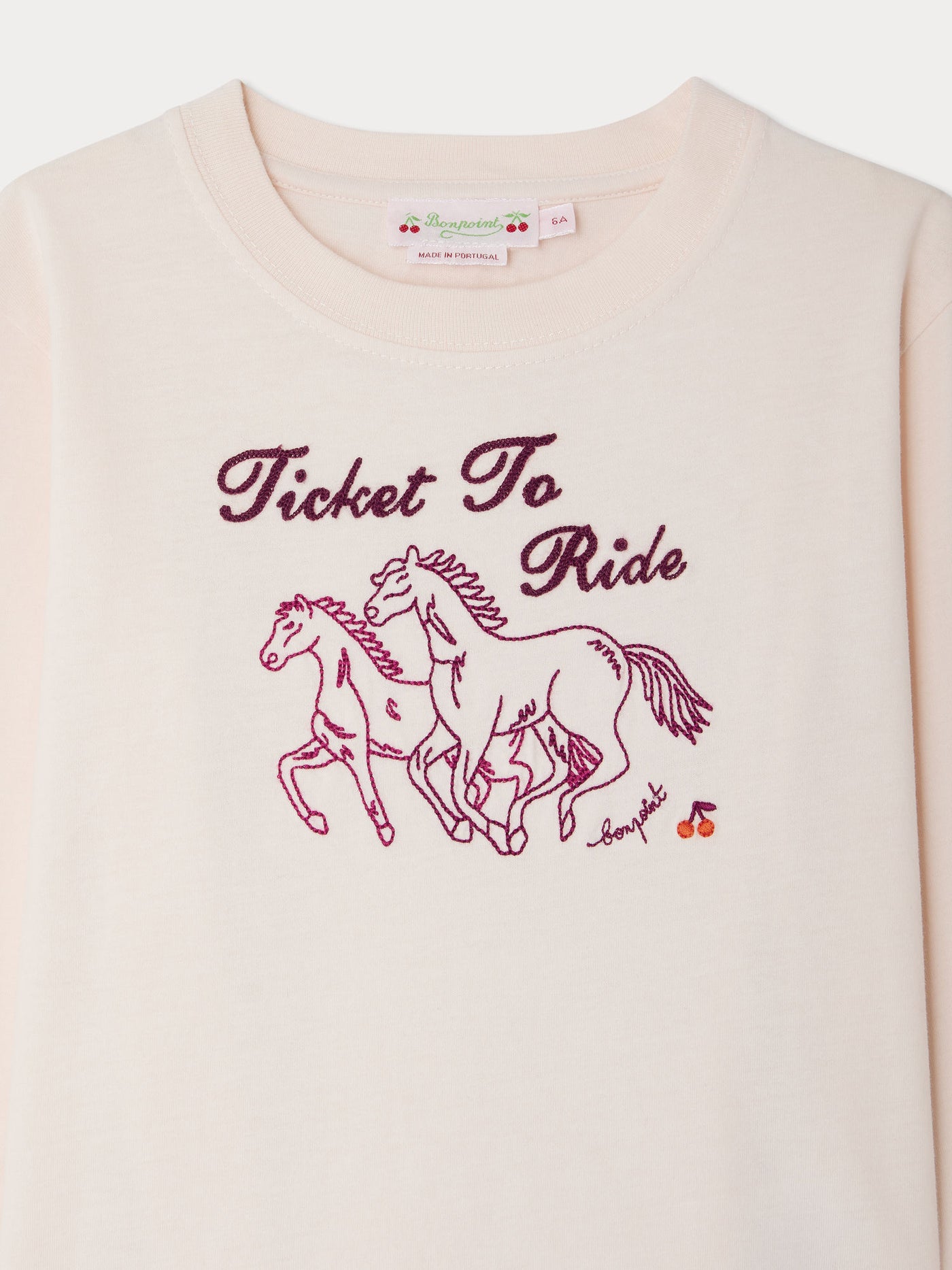 Theia T-shirt with embroidered horses in organic cotton