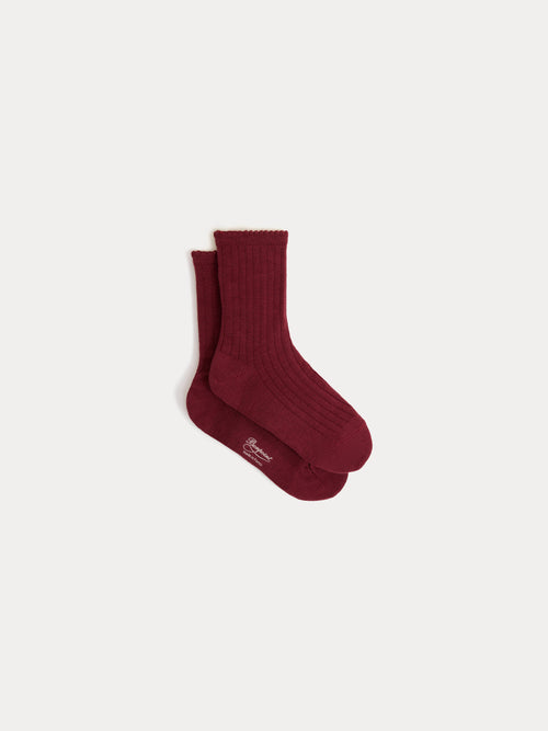 Elvire burgundy socks