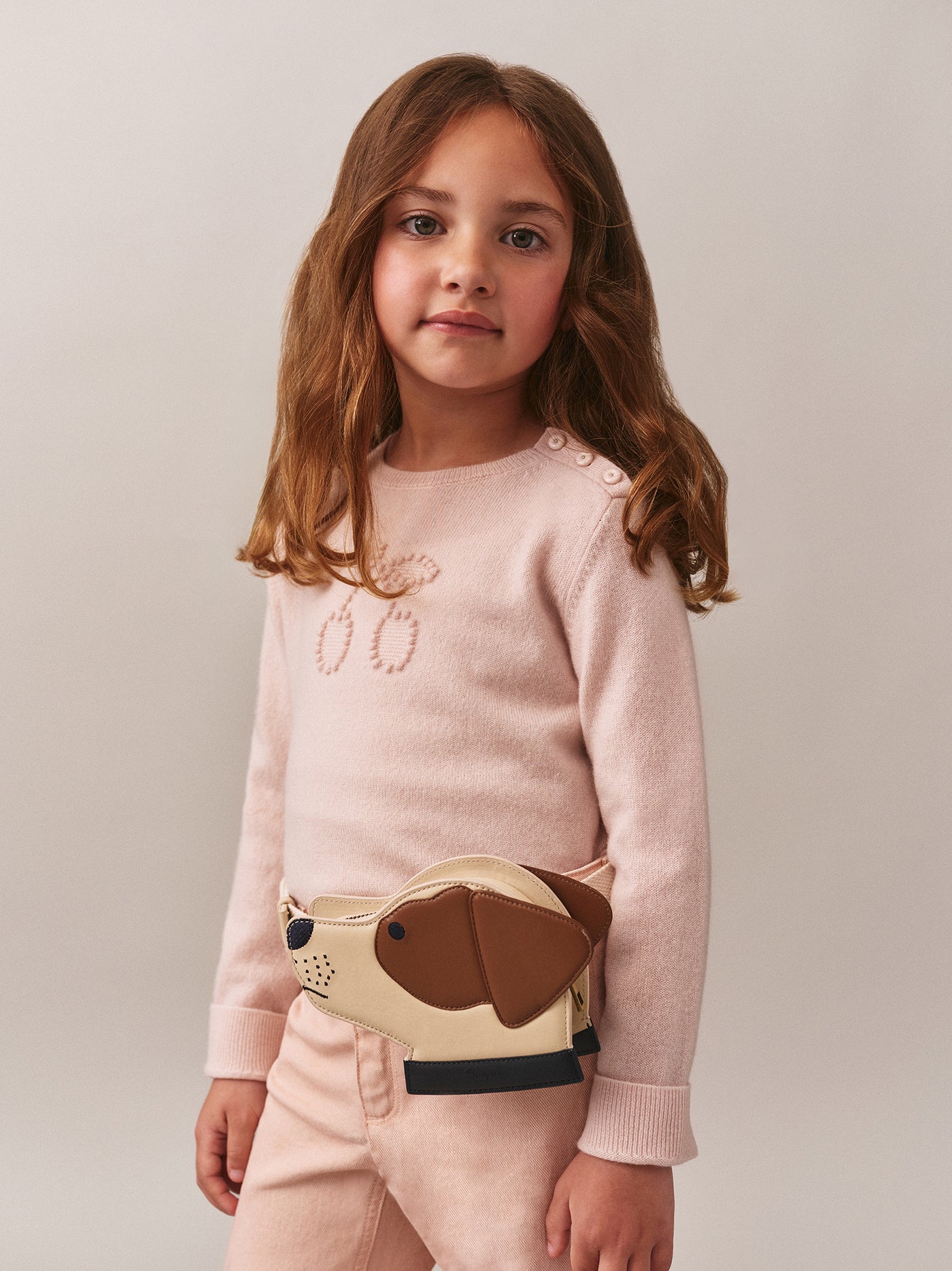 Jaguar leather dog head pouch belt