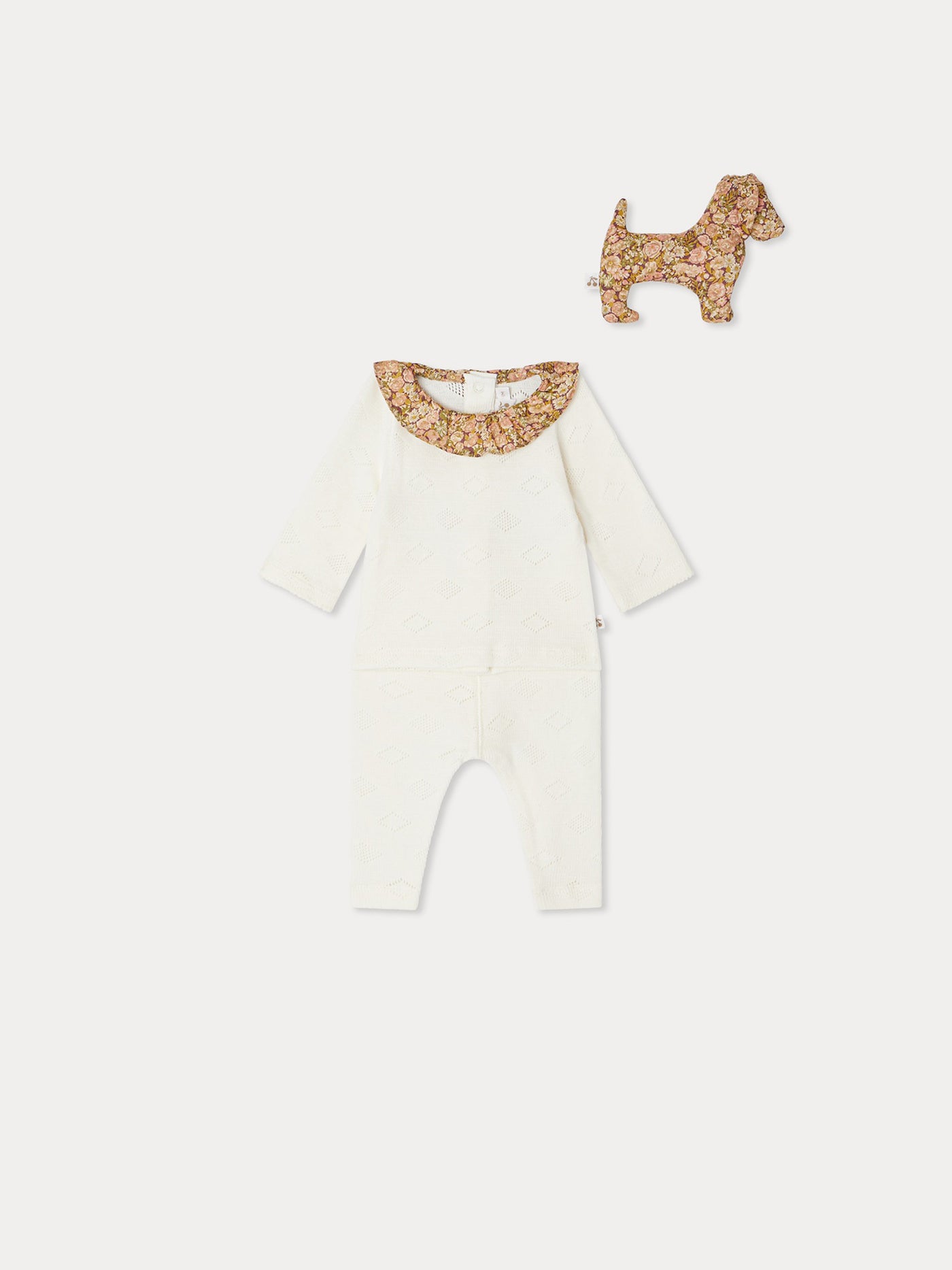 Daisie box set with knitted set and Liberty fabric comforter in organic cotton