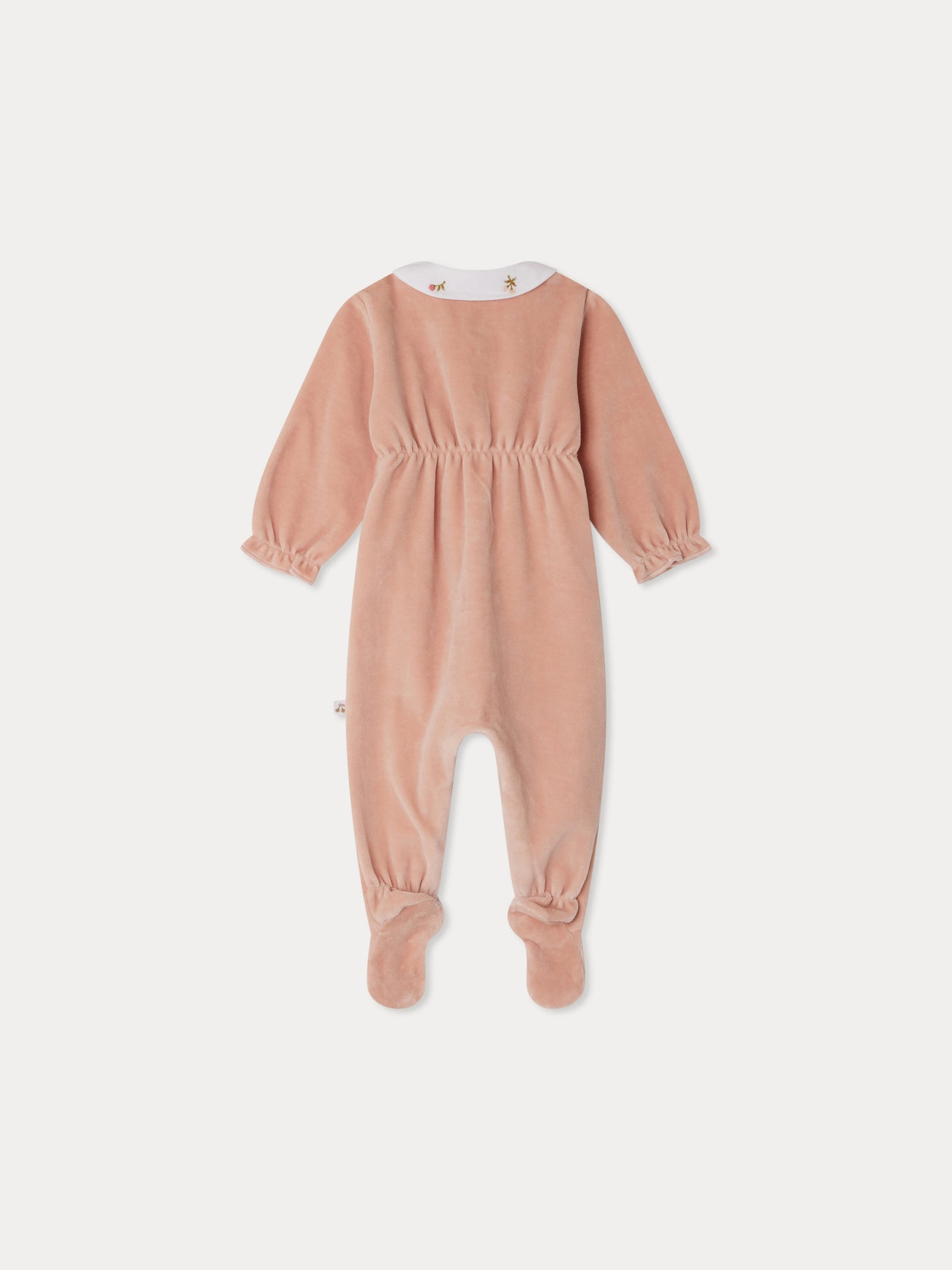 Tintina velvet pajamas with cherry embroidered velvet collar