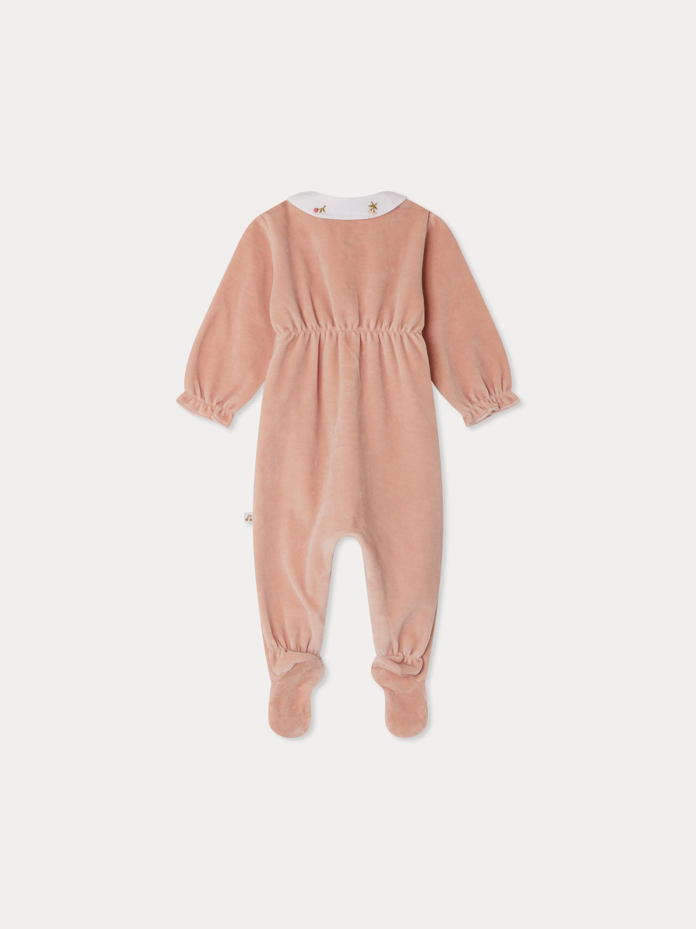Tintina velvet pajamas with cherry embroidered velvet collar