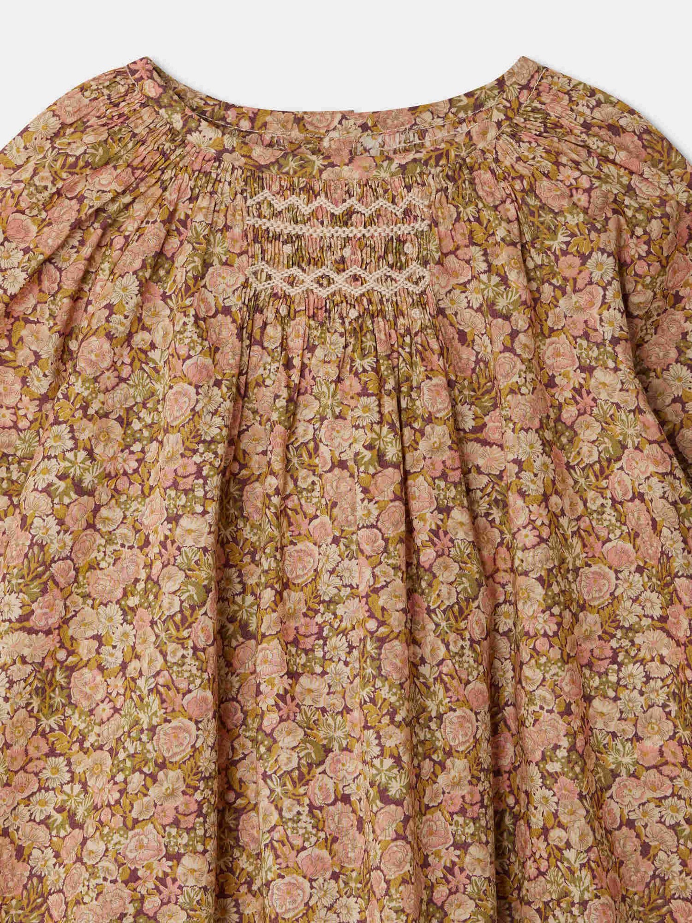 Jia smocked jumpsuit in Liberty fabric in organic cotton