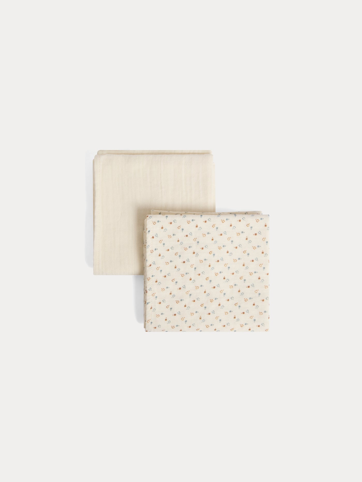 Set of plain and printed organic cotton swaddles