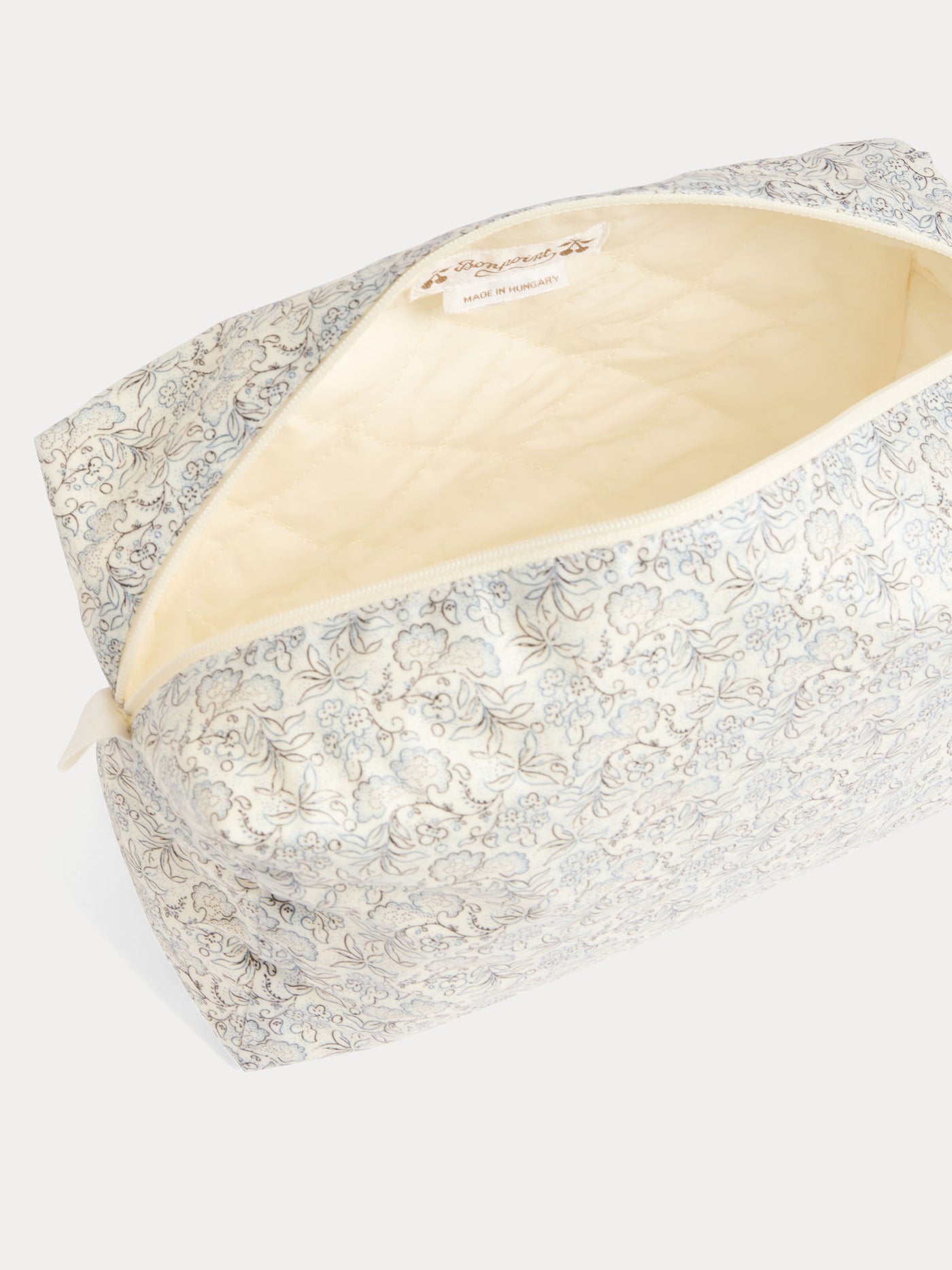 Quilted printed coated cotton pencil case