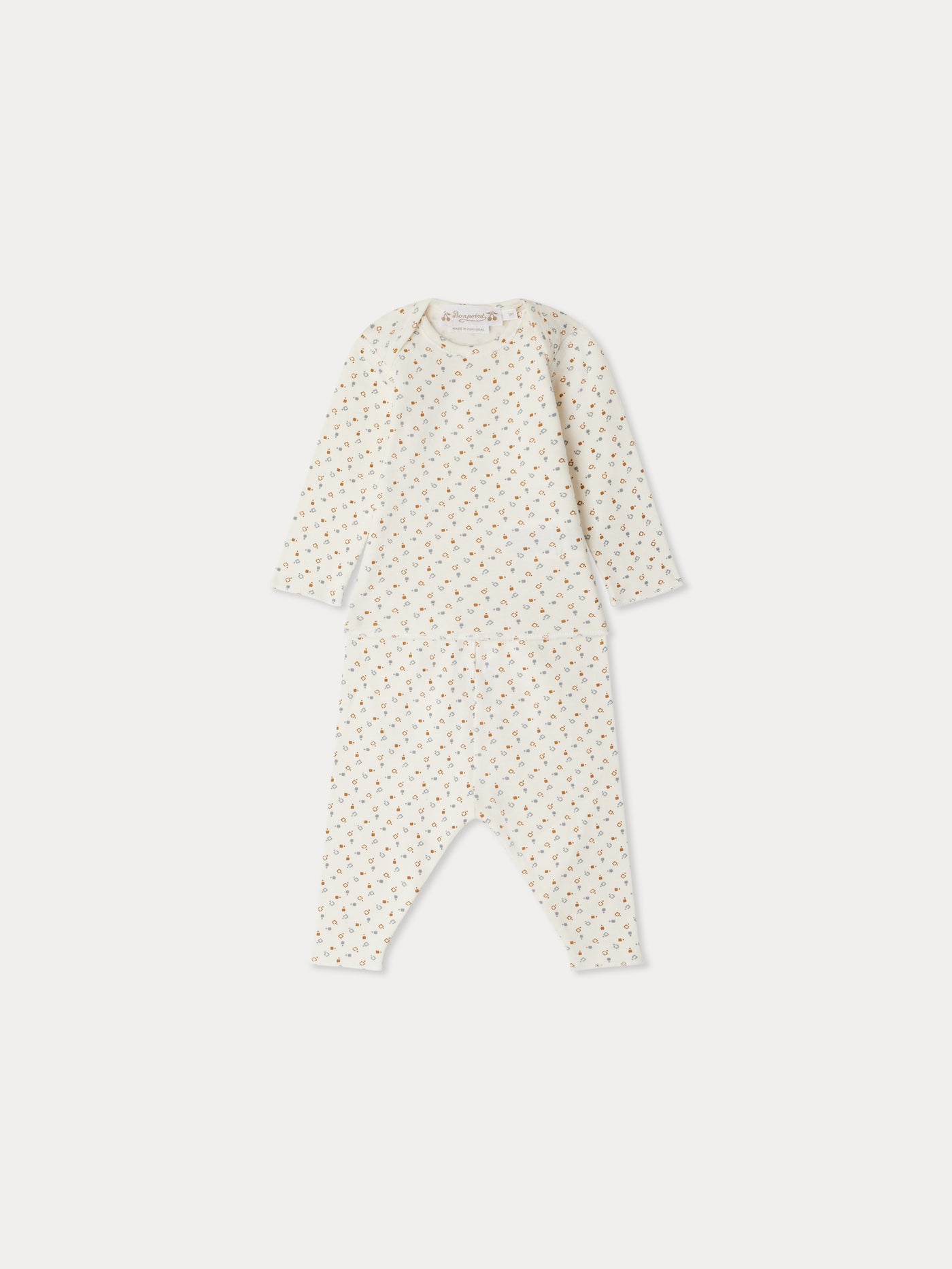 Timi printed set with American neckline in organic cotton