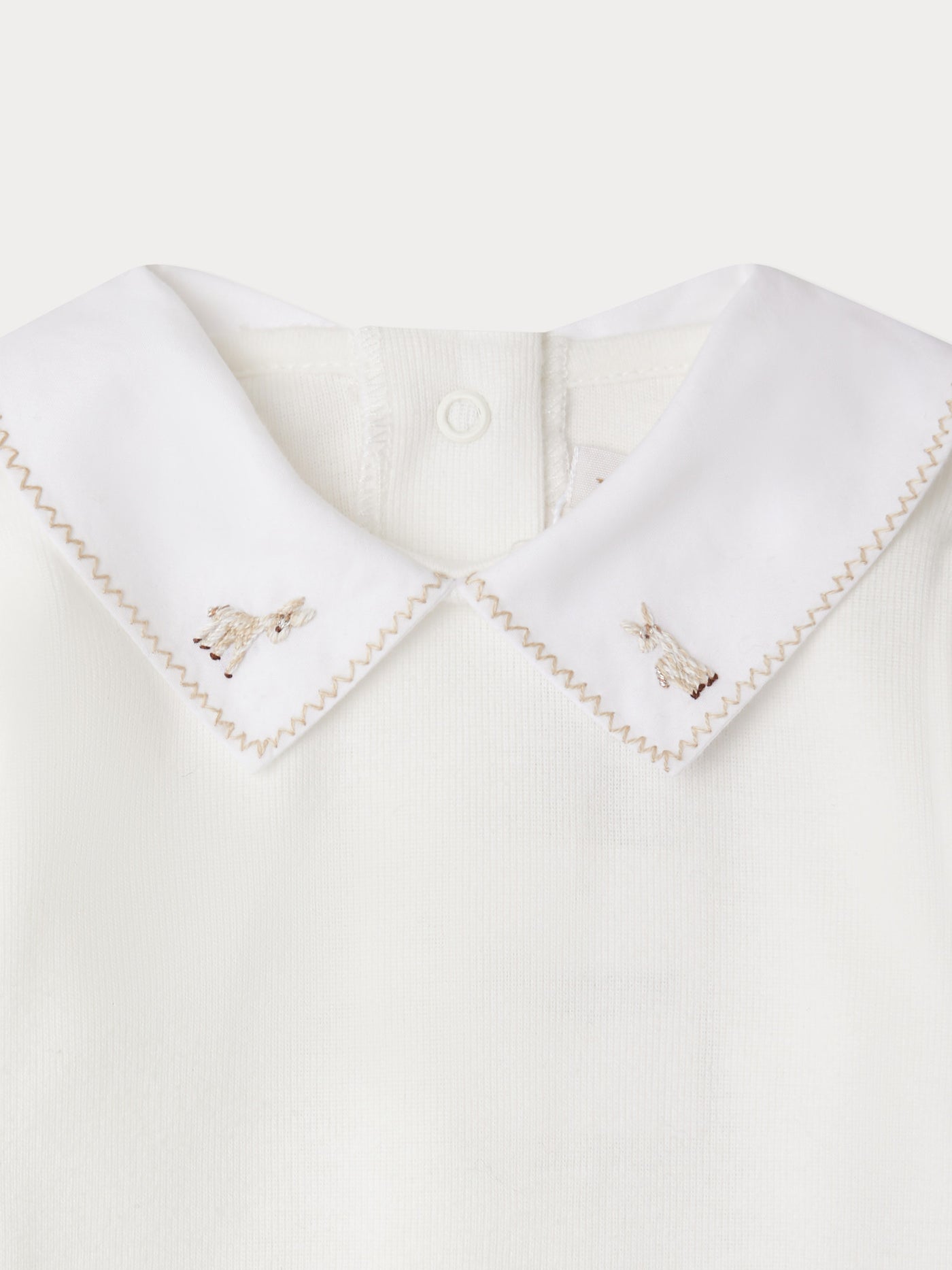 September bodysuit with embroidered donkey collar in organic cotton