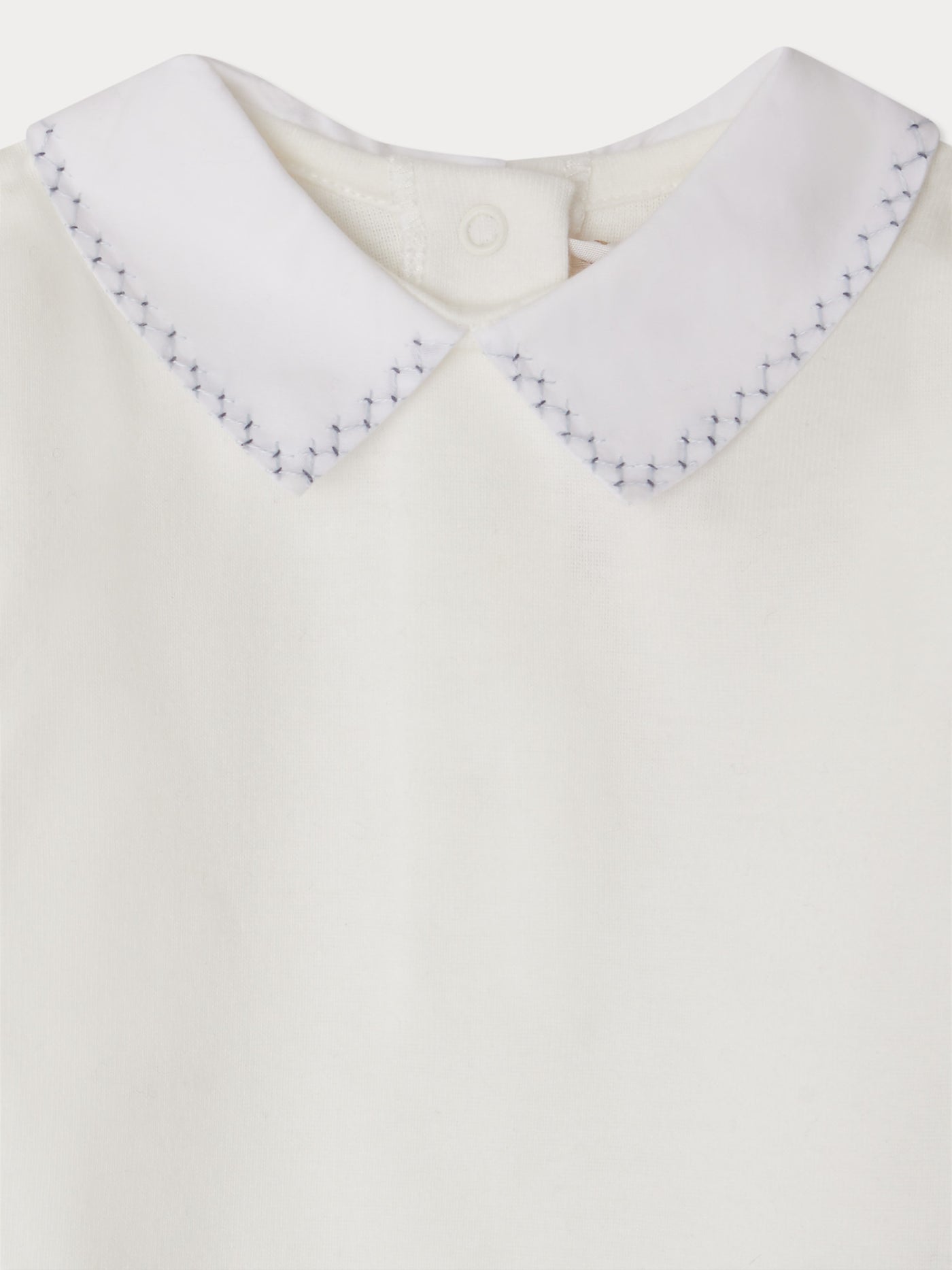 September bodysuit with embroidered collar in organic cotton