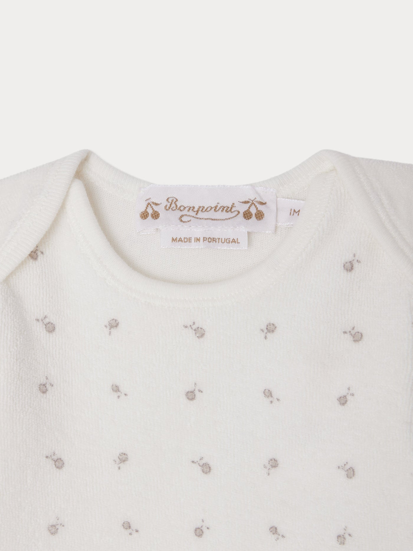 Timi printed terry set with American neckline in organic cotton