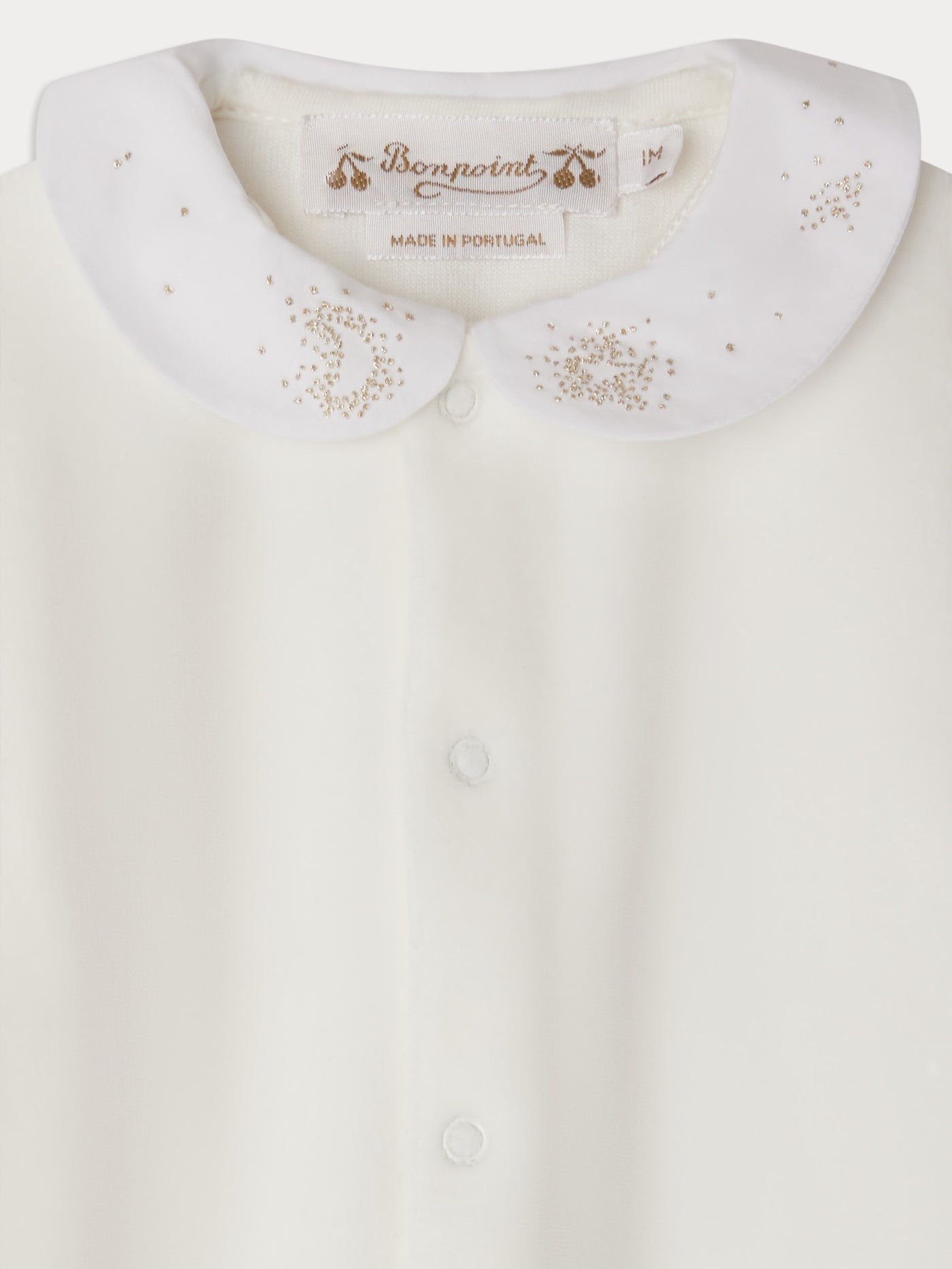 Tintina velvet pajamas with embroidered stars and moons in velvet collar