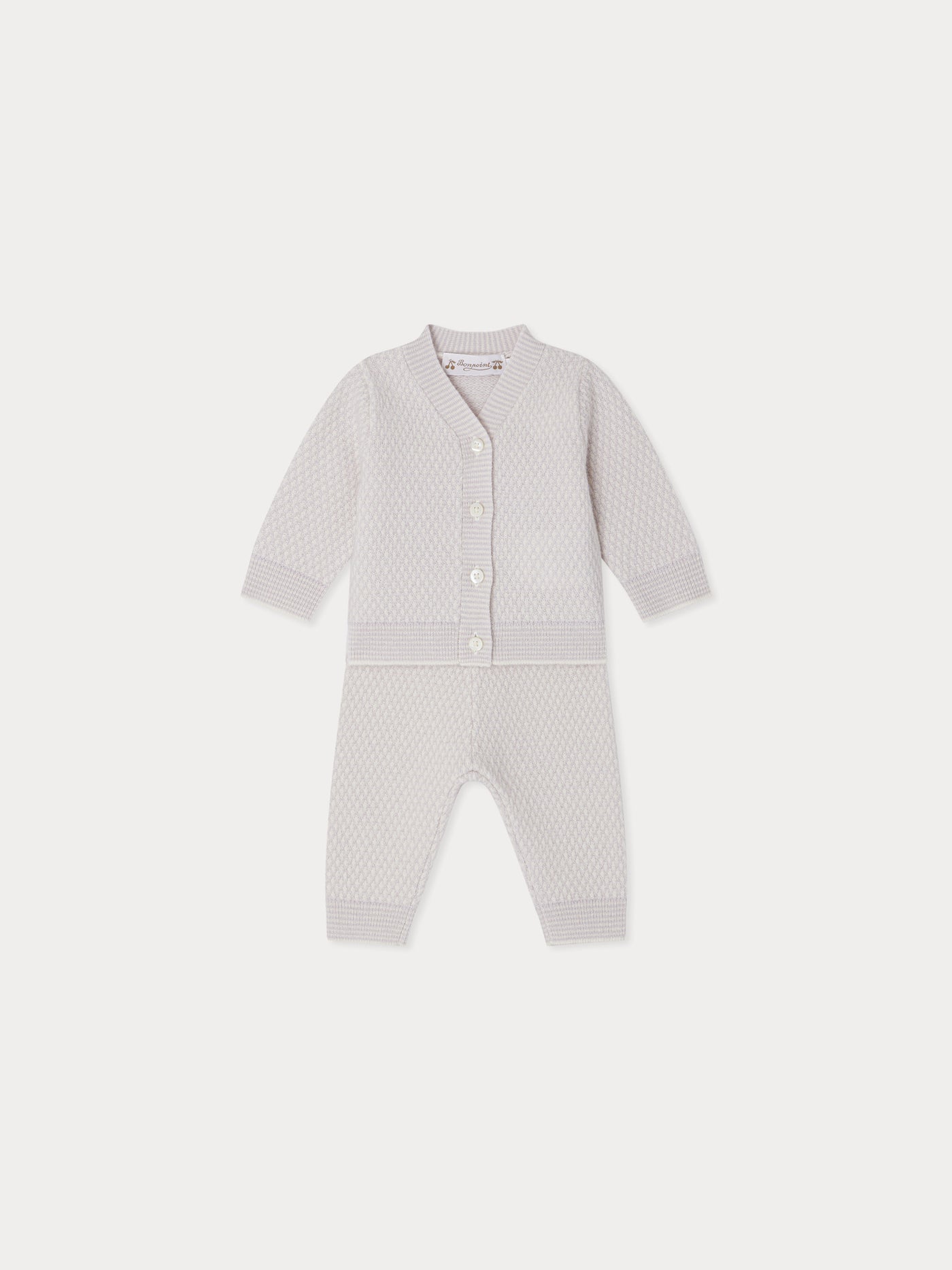 Jahiel V-neck set with fancy cashmere knit