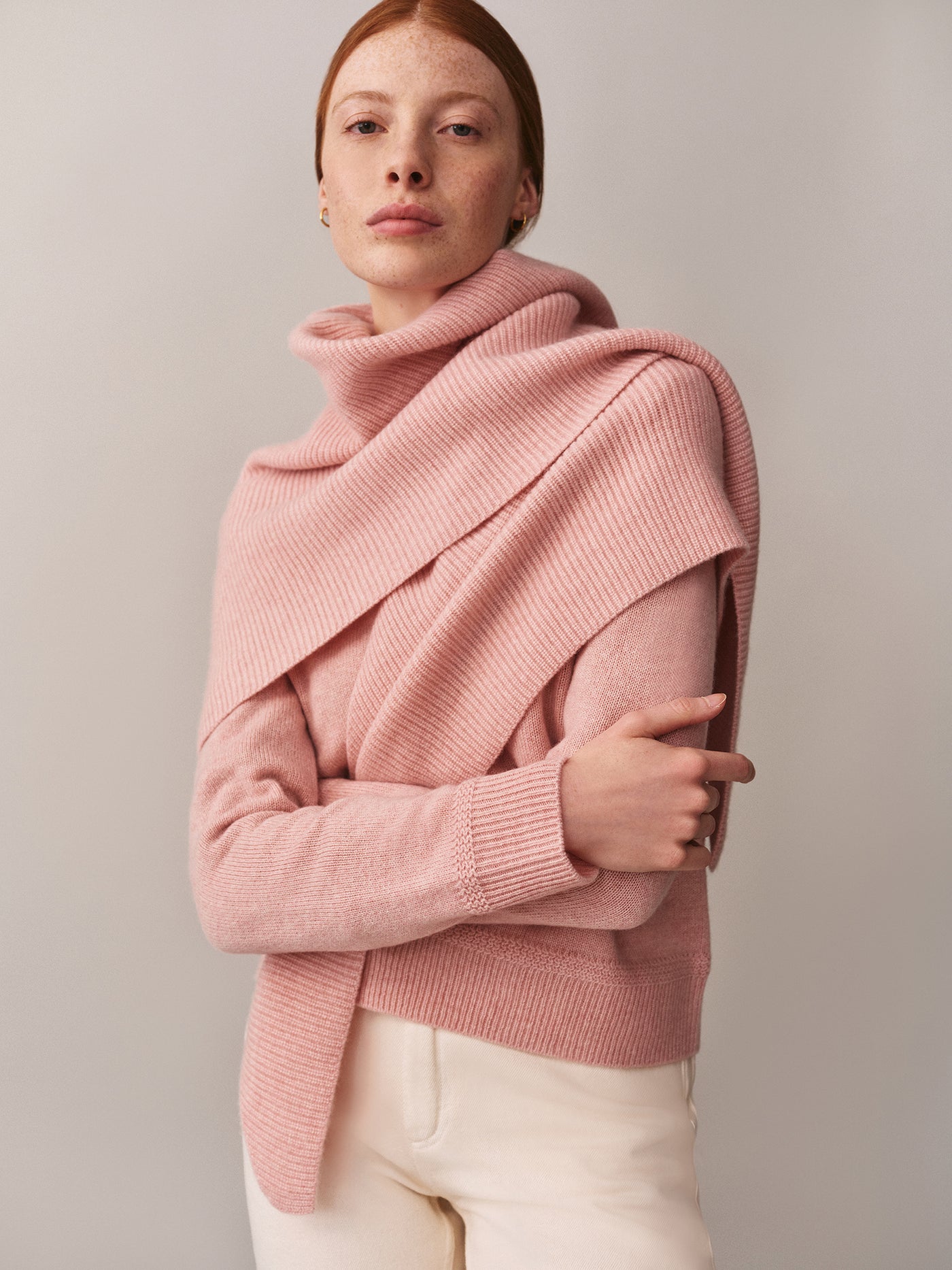 Juniette pink cashmere scarf