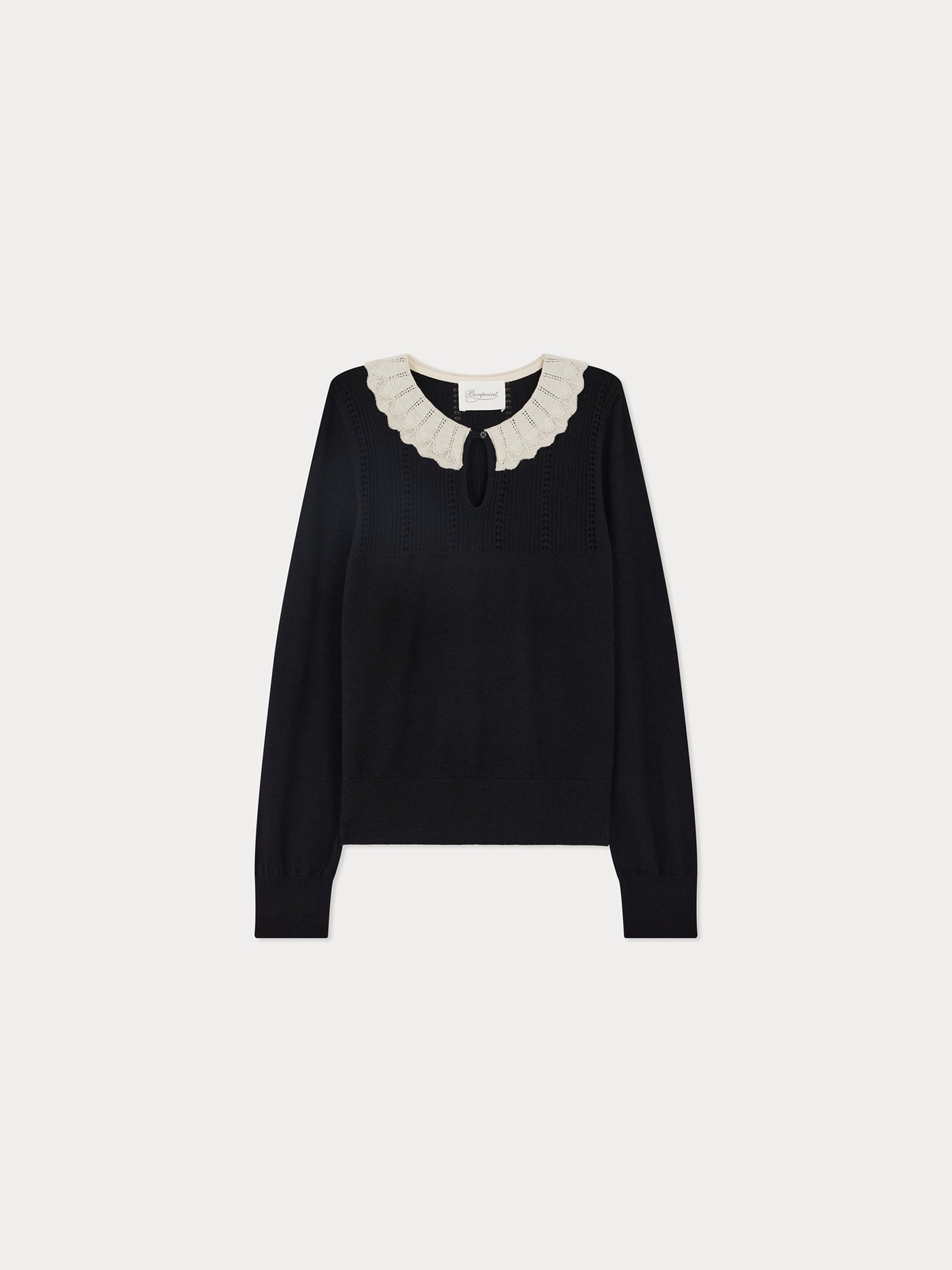 Jimina sweater with wool and silk collar