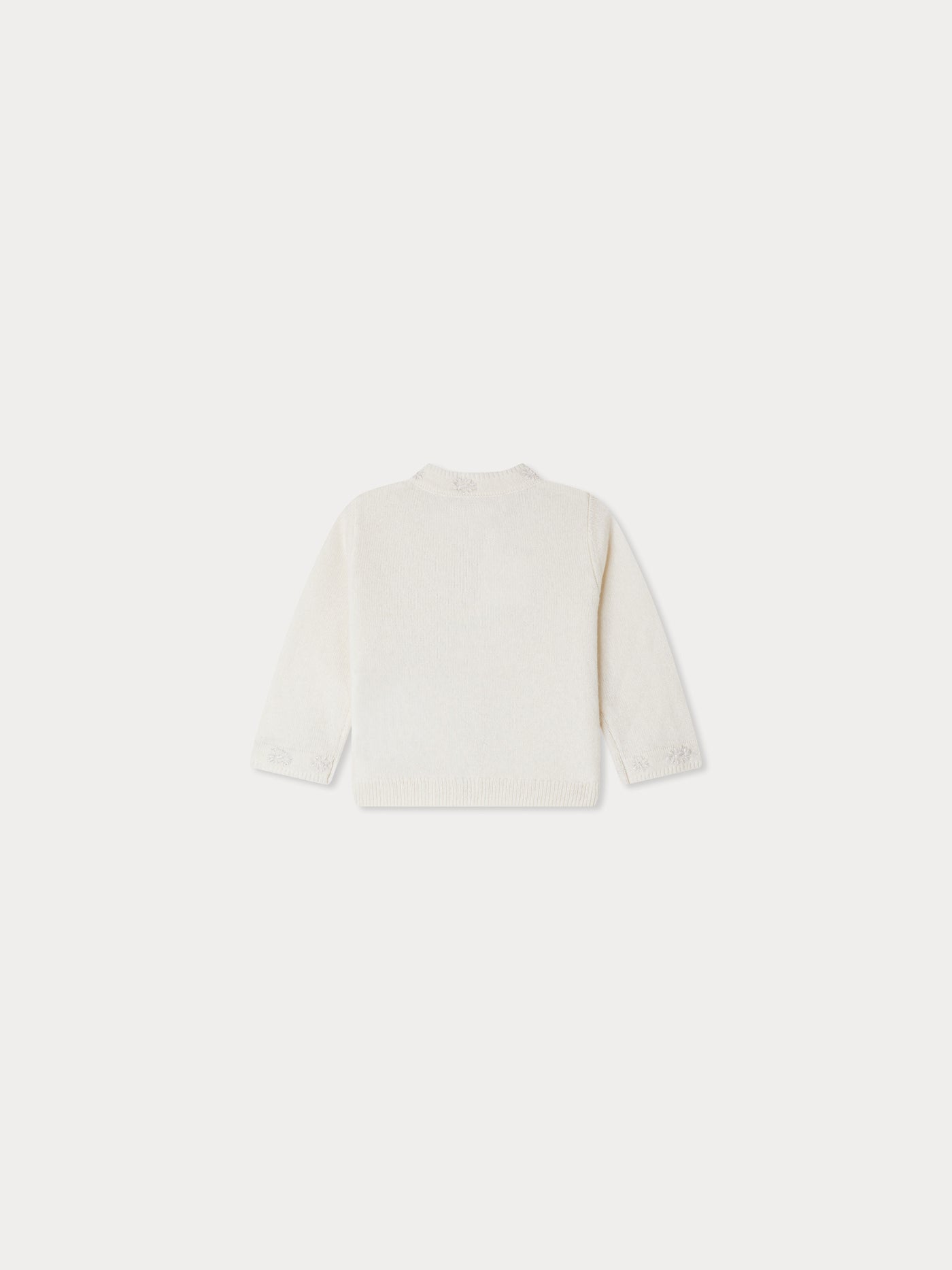 Teyana Hand Embroidered Cashmere Crew Neck Cardigan