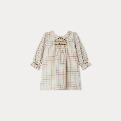 Juju smocked dress with checks