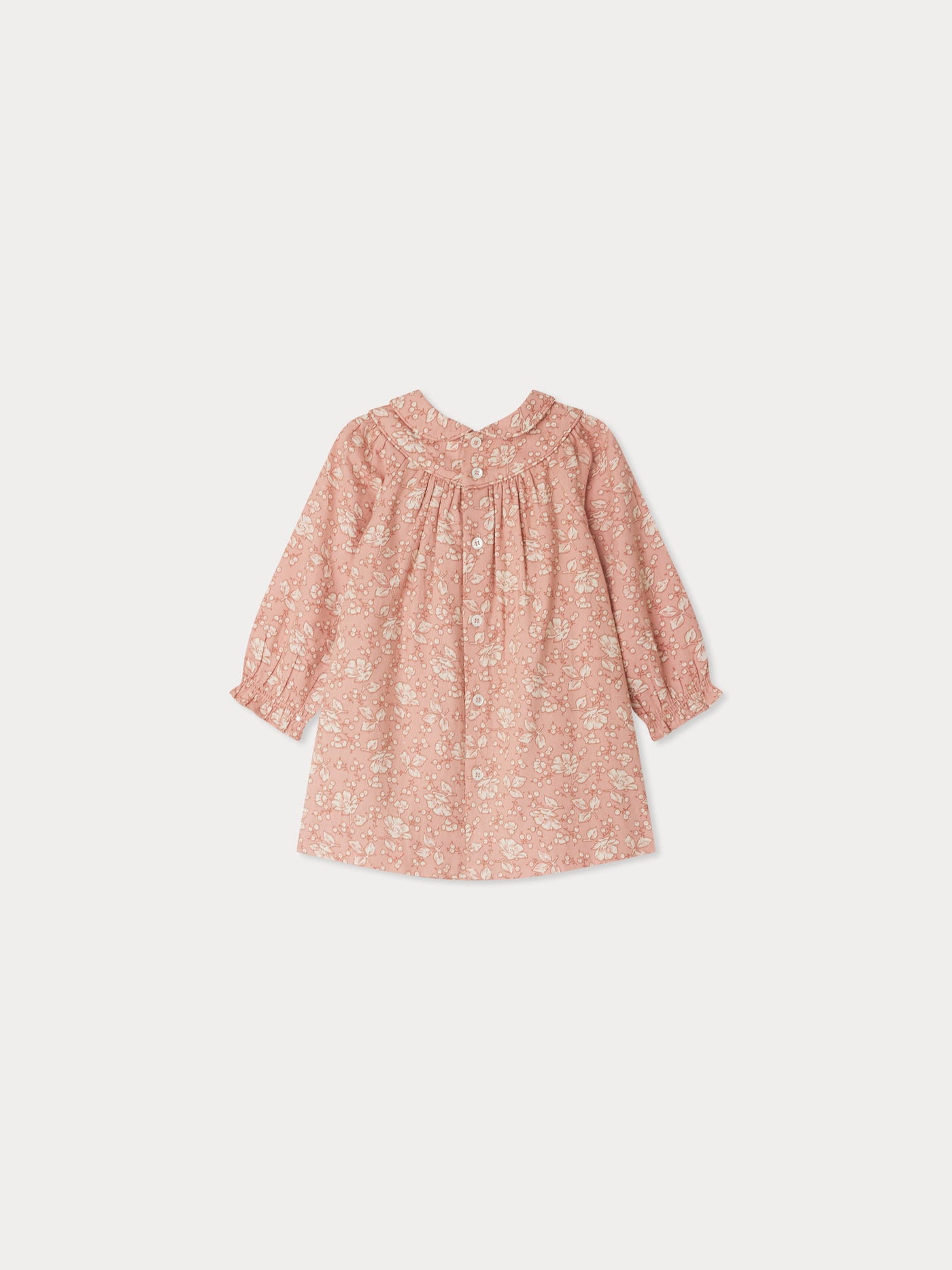Jeni dress with pink flowers in organic cotton