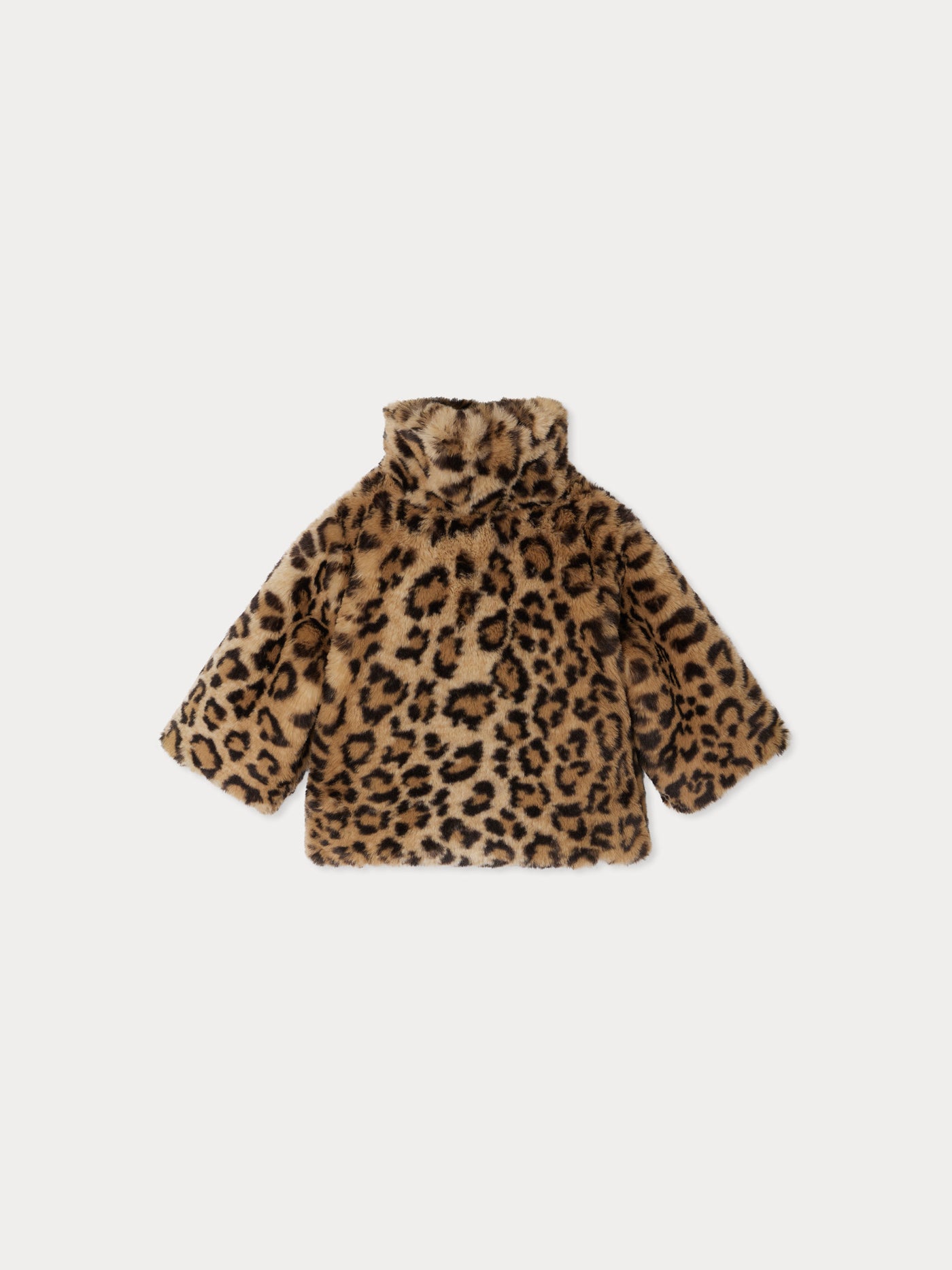 Softness coat in leopard print faux fur