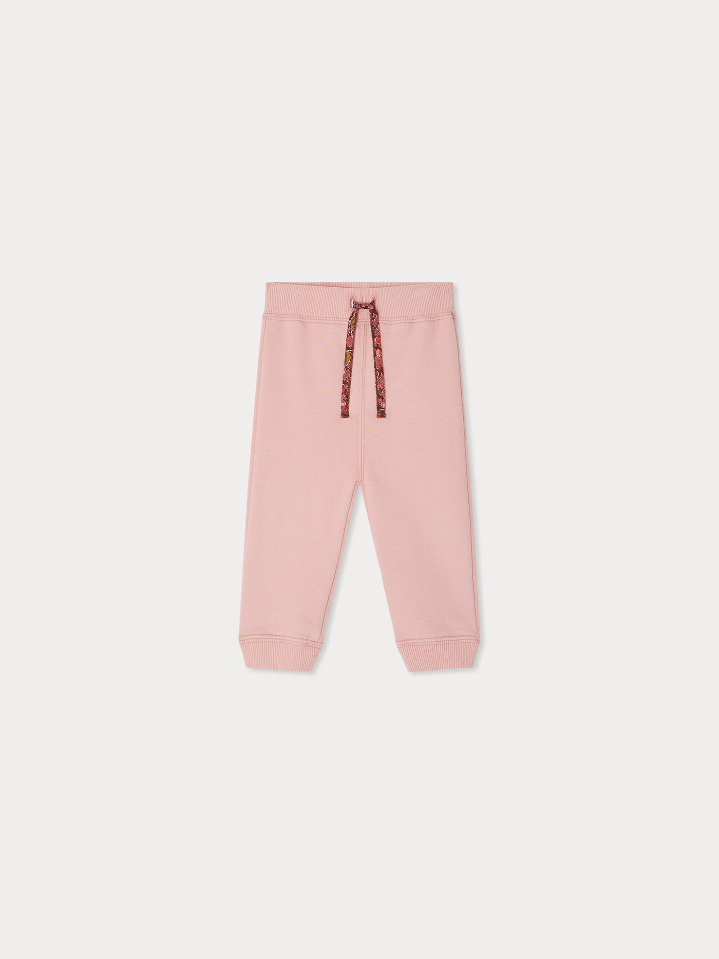 Bambo jogging pants with Liberty fabric drawstring in organic cotton
