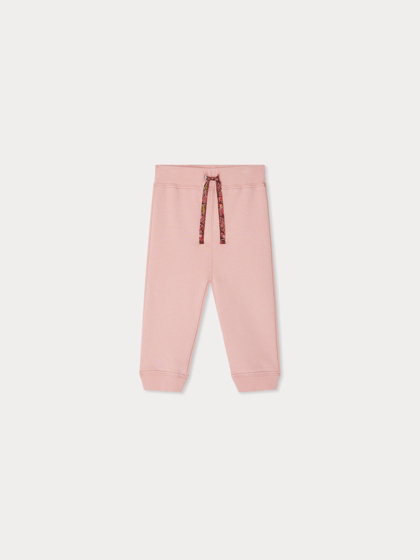 Bambo jogging pants with Liberty fabric drawstring in organic cotton