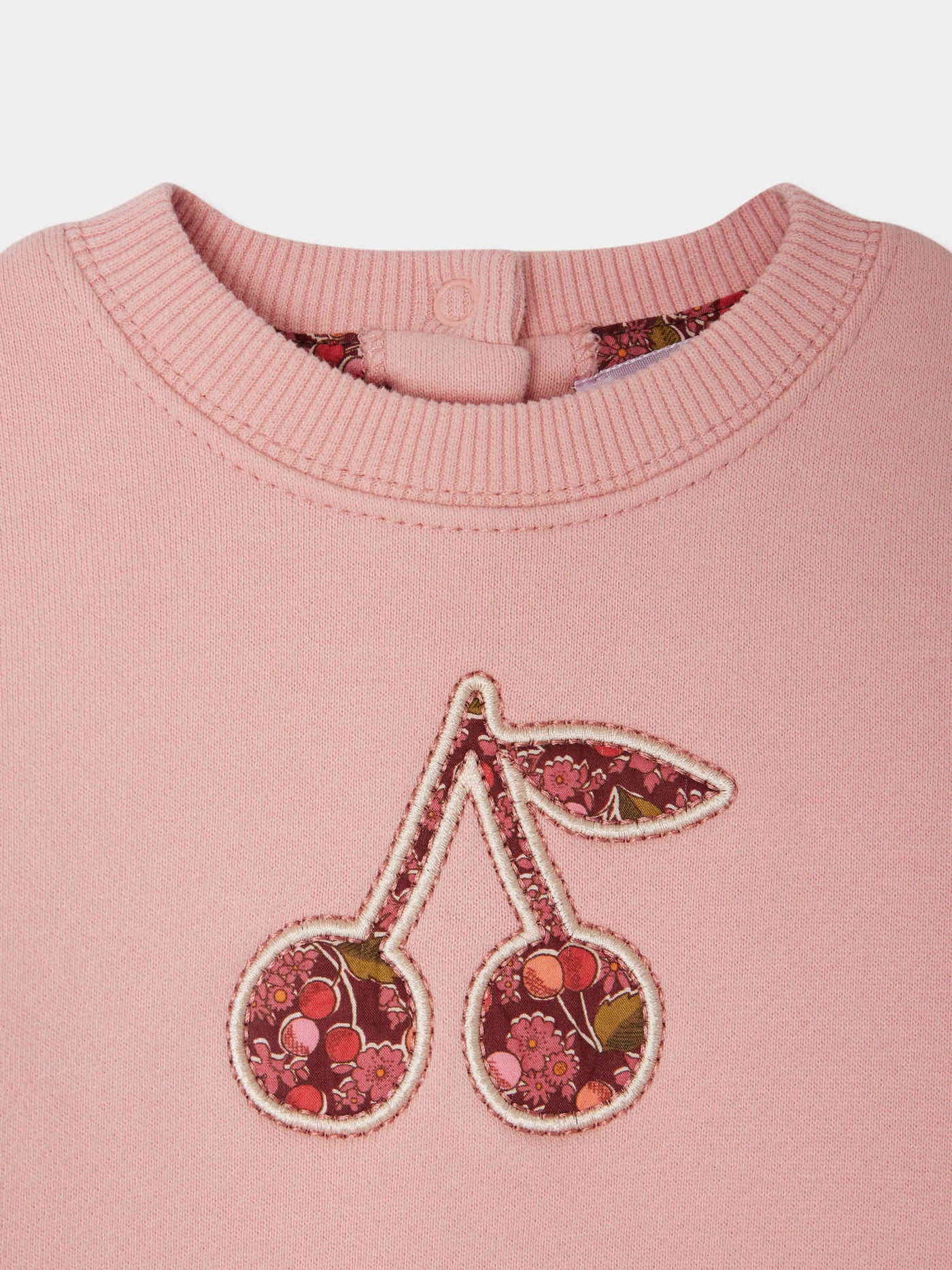 Dahlia sweatshirt with cherry in Liberty fabric in organic cotton