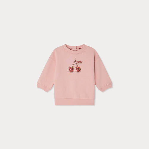 Dahlia sweatshirt with cherry in Liberty fabric in organic cotton