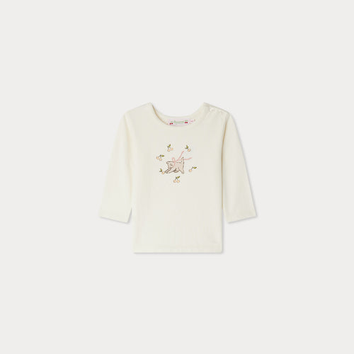 Tahsina T-shirt with cat print in organic cotton