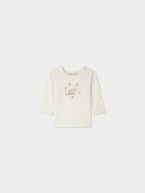 Tahsina T-shirt with cat print in organic cotton