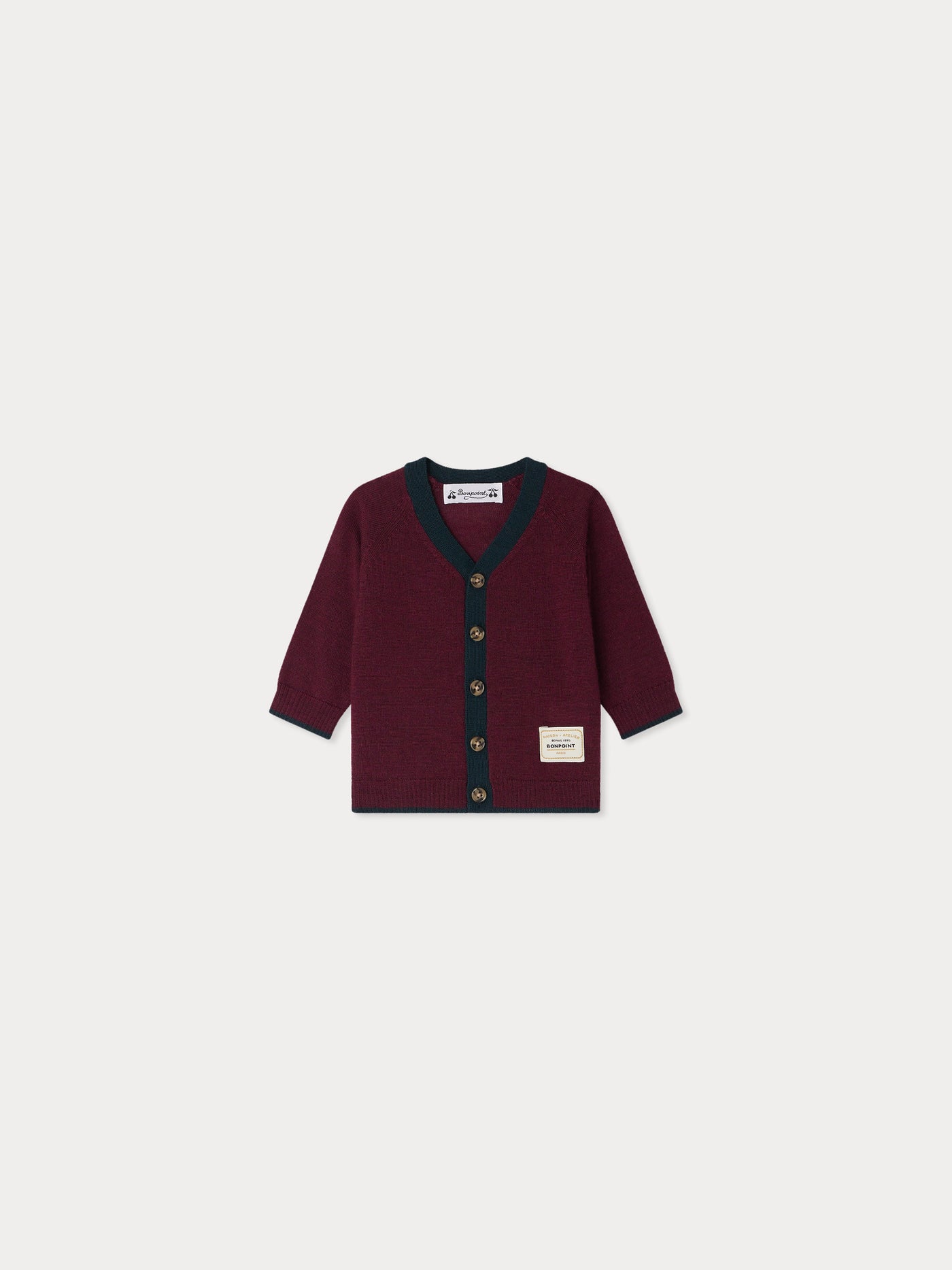 Teotim cardigan in burgundy wool