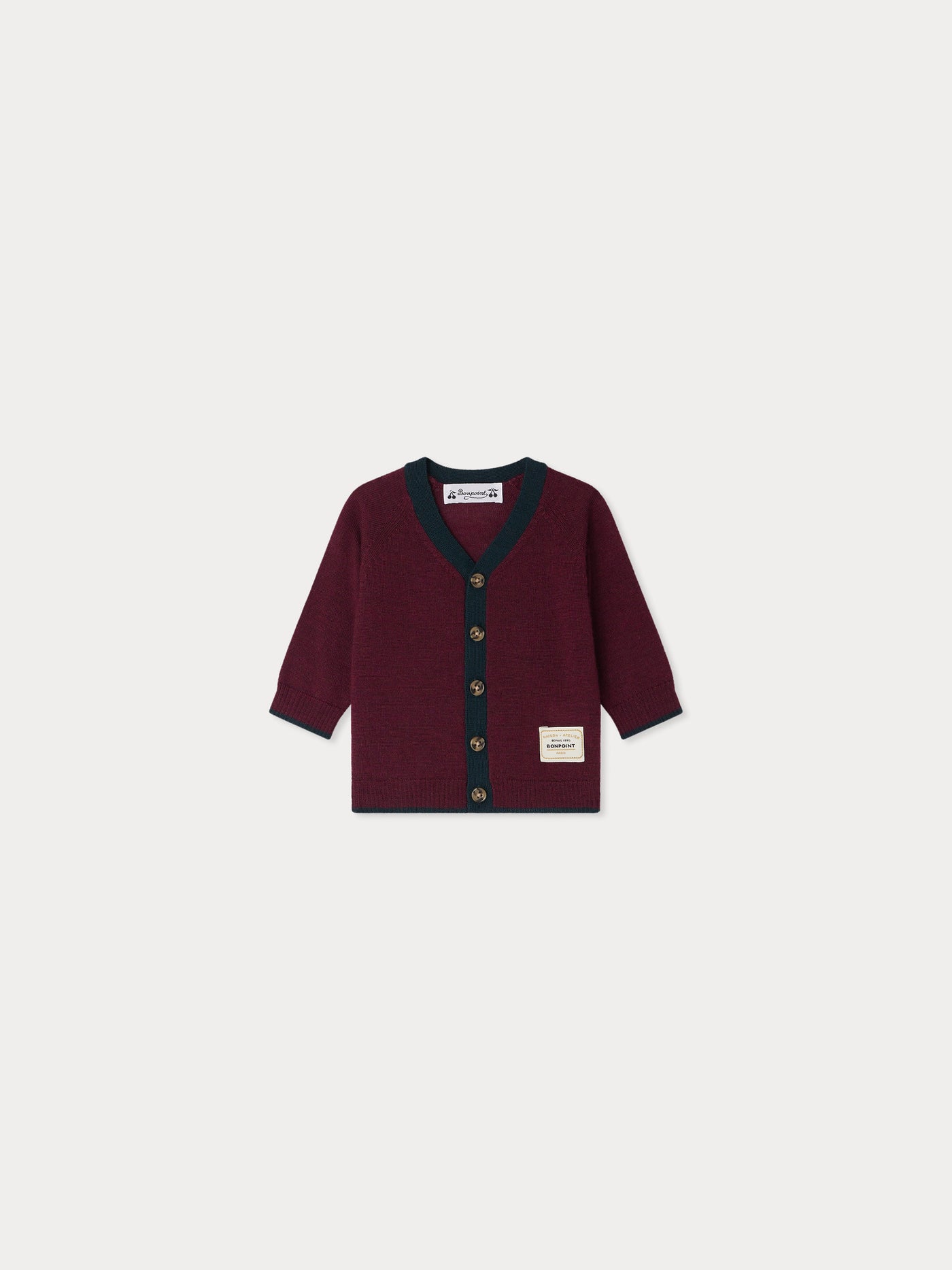Teotim cardigan in burgundy wool