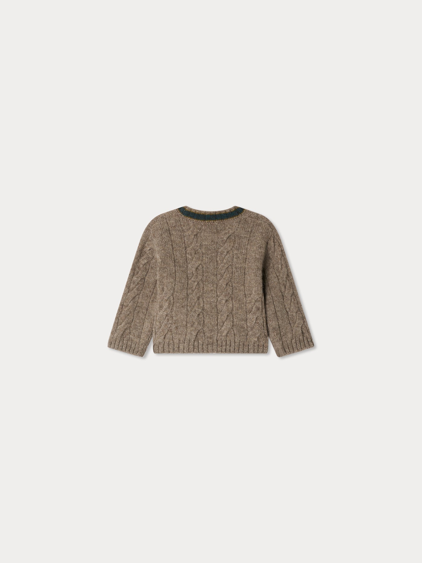 Giorginoli V-neck wool cable cardigan