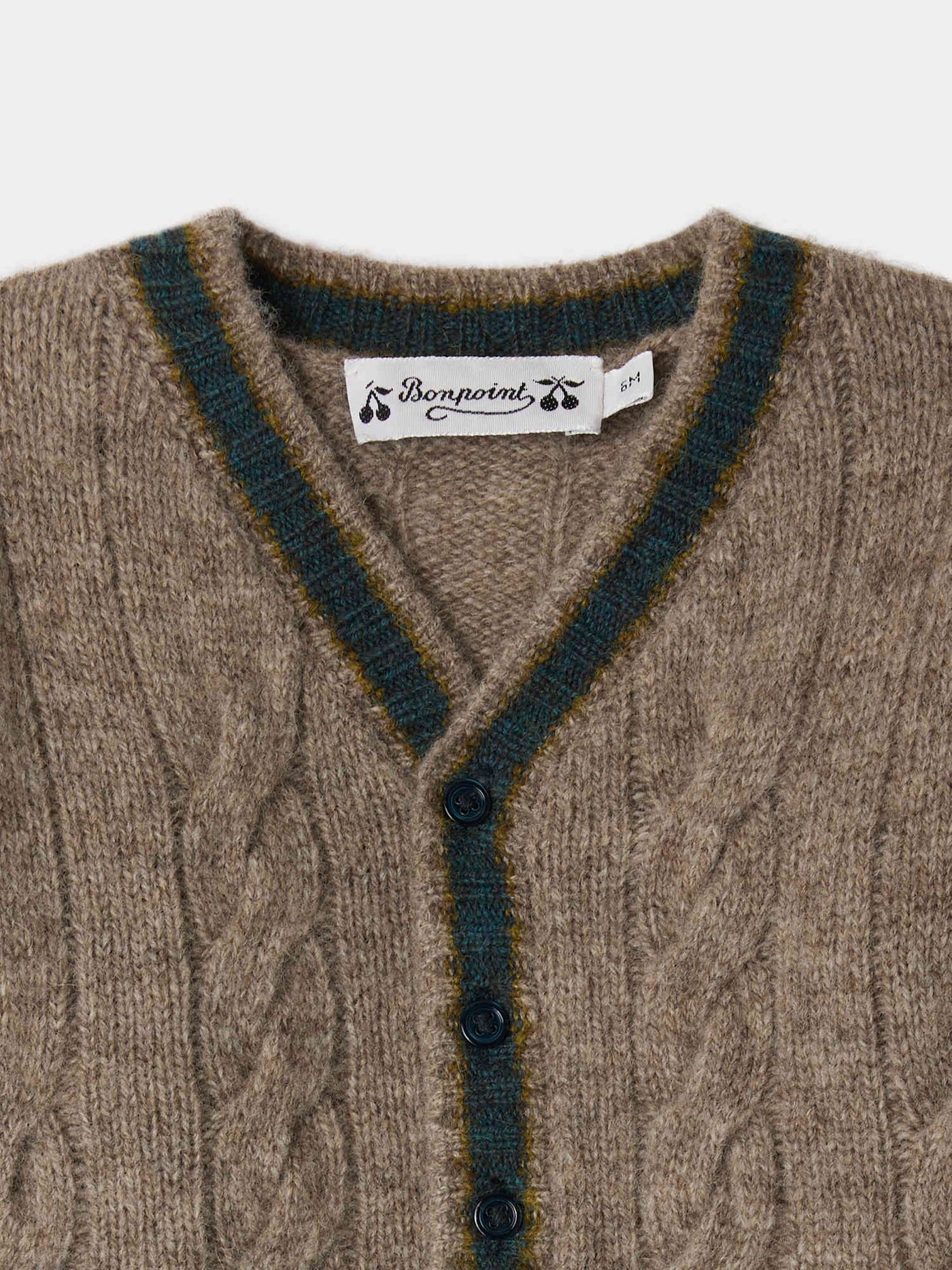 Giorginoli V-neck wool cable cardigan