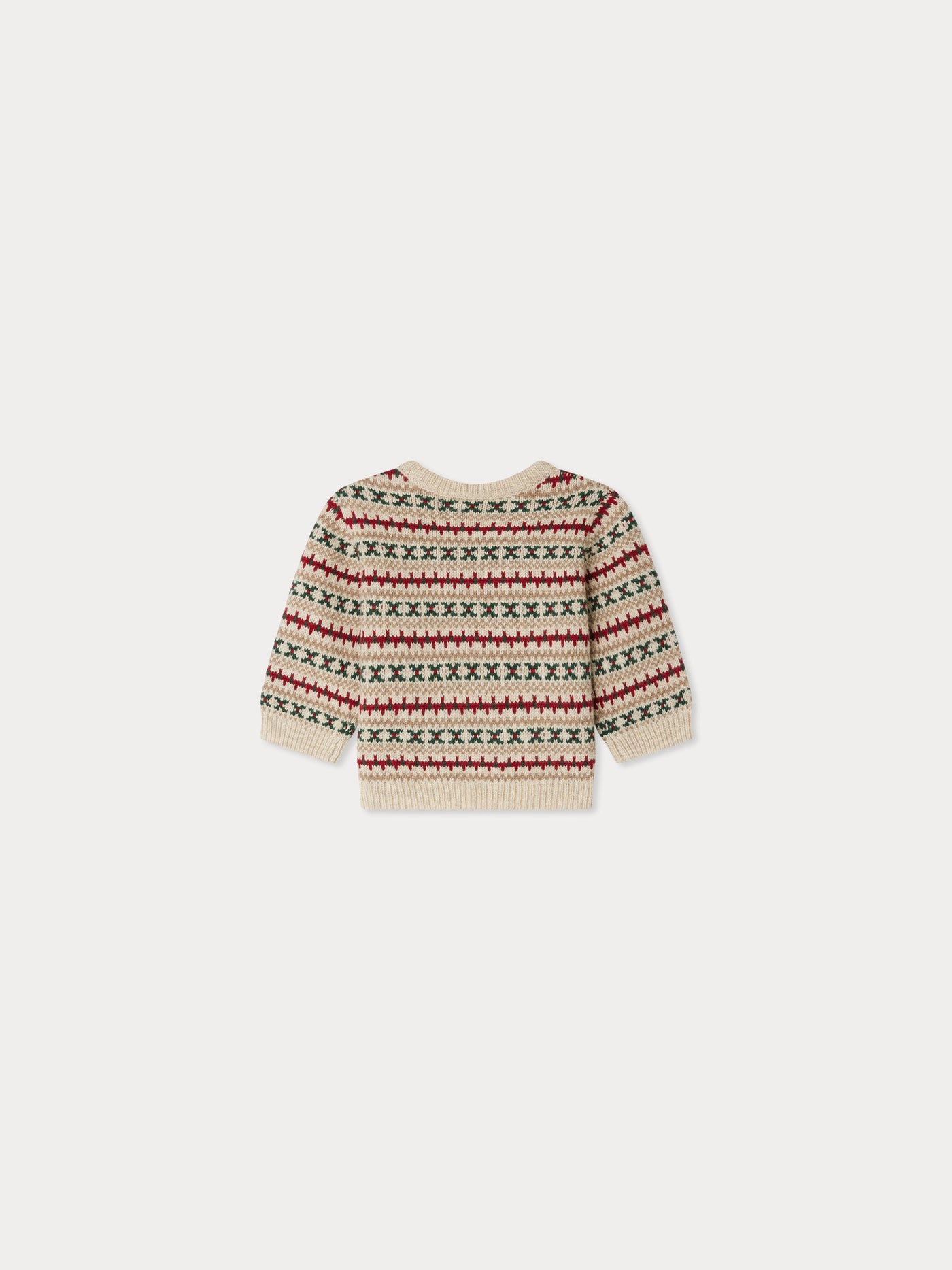Dalmire jacquard patterned sweater in organic wool and cotton
