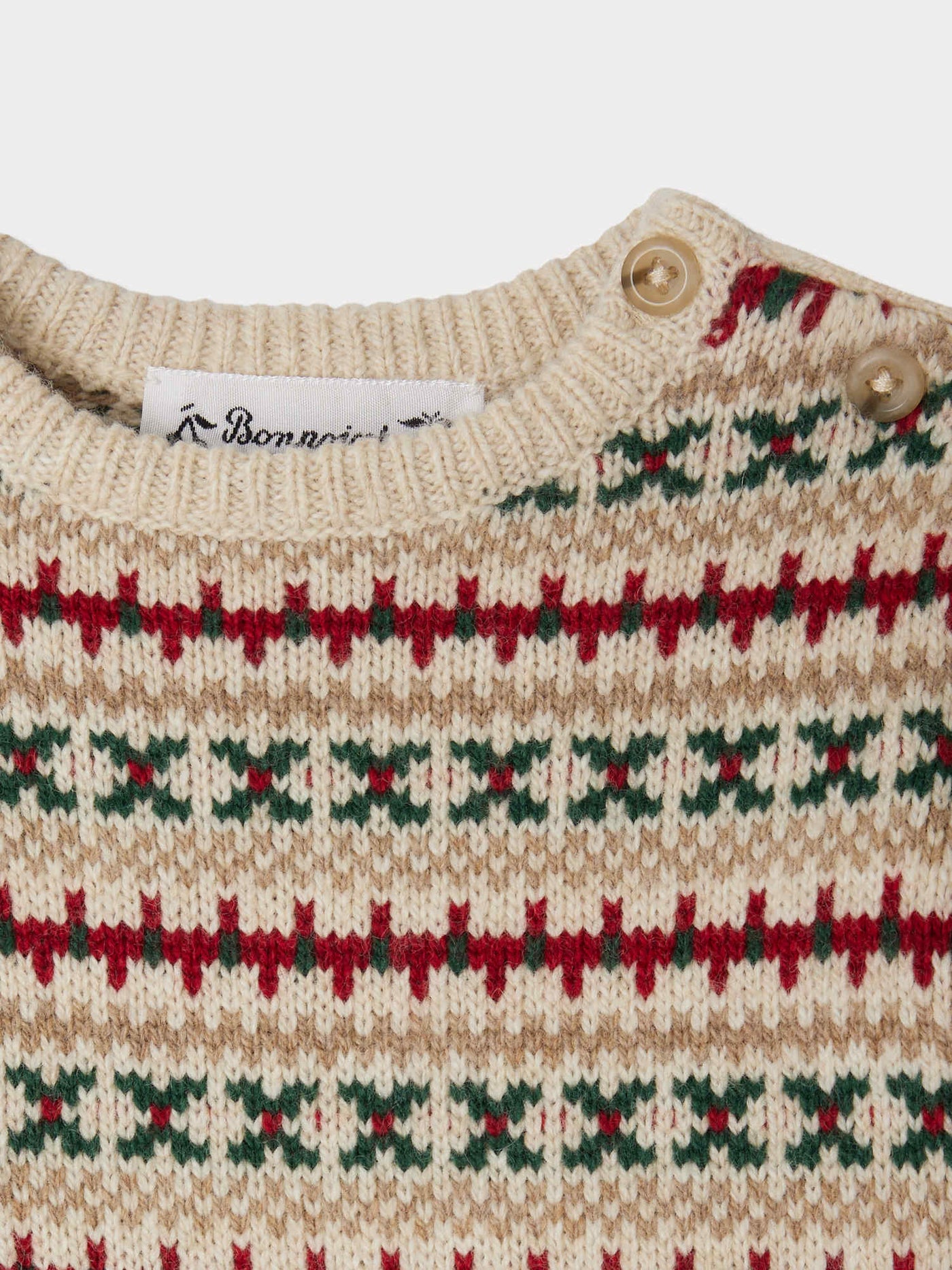 Dalmire jacquard patterned sweater in organic wool and cotton
