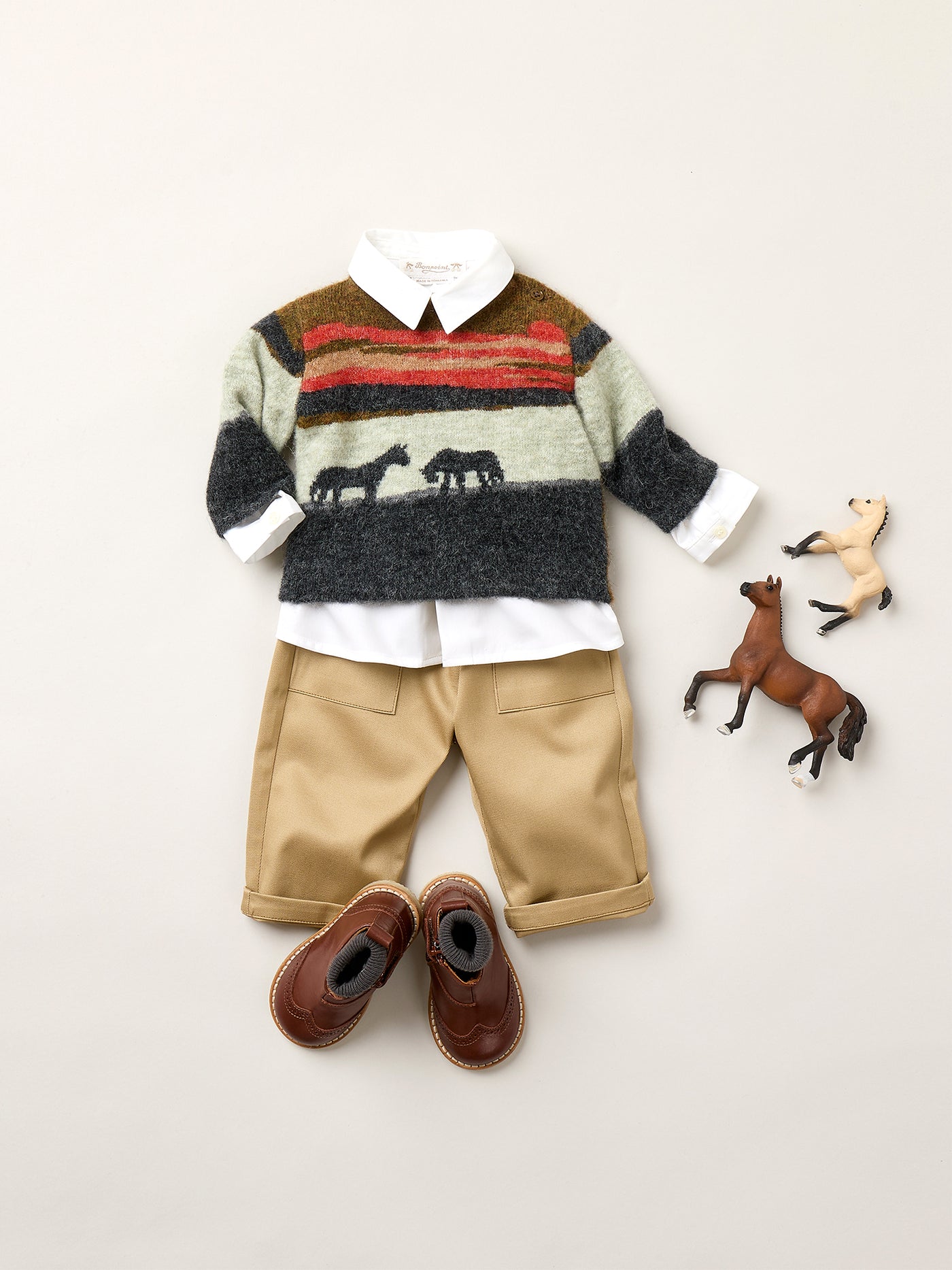 Almire jacquard sweater with horse landscape